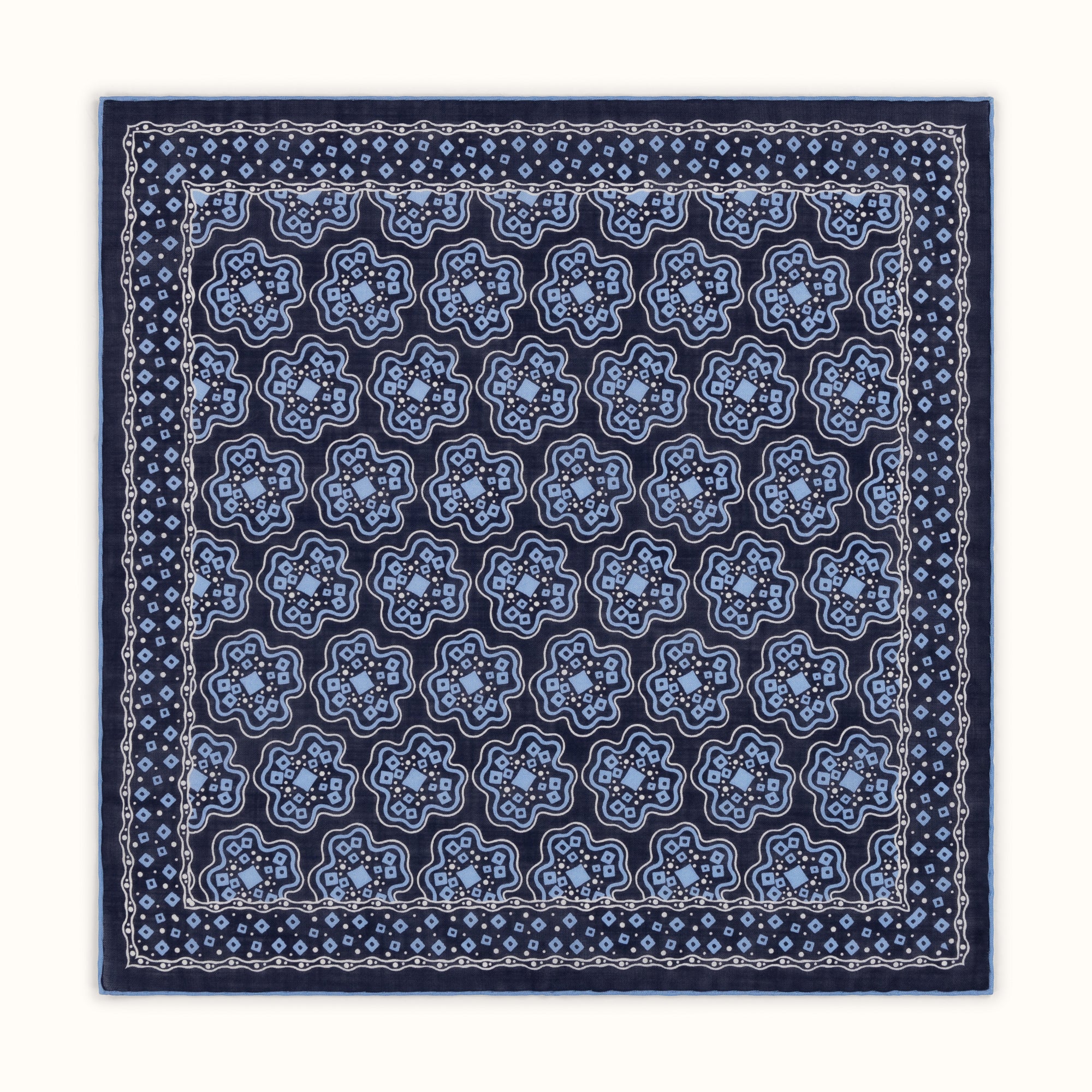 Navy & Sky Tumbling Geometric Pocket Square