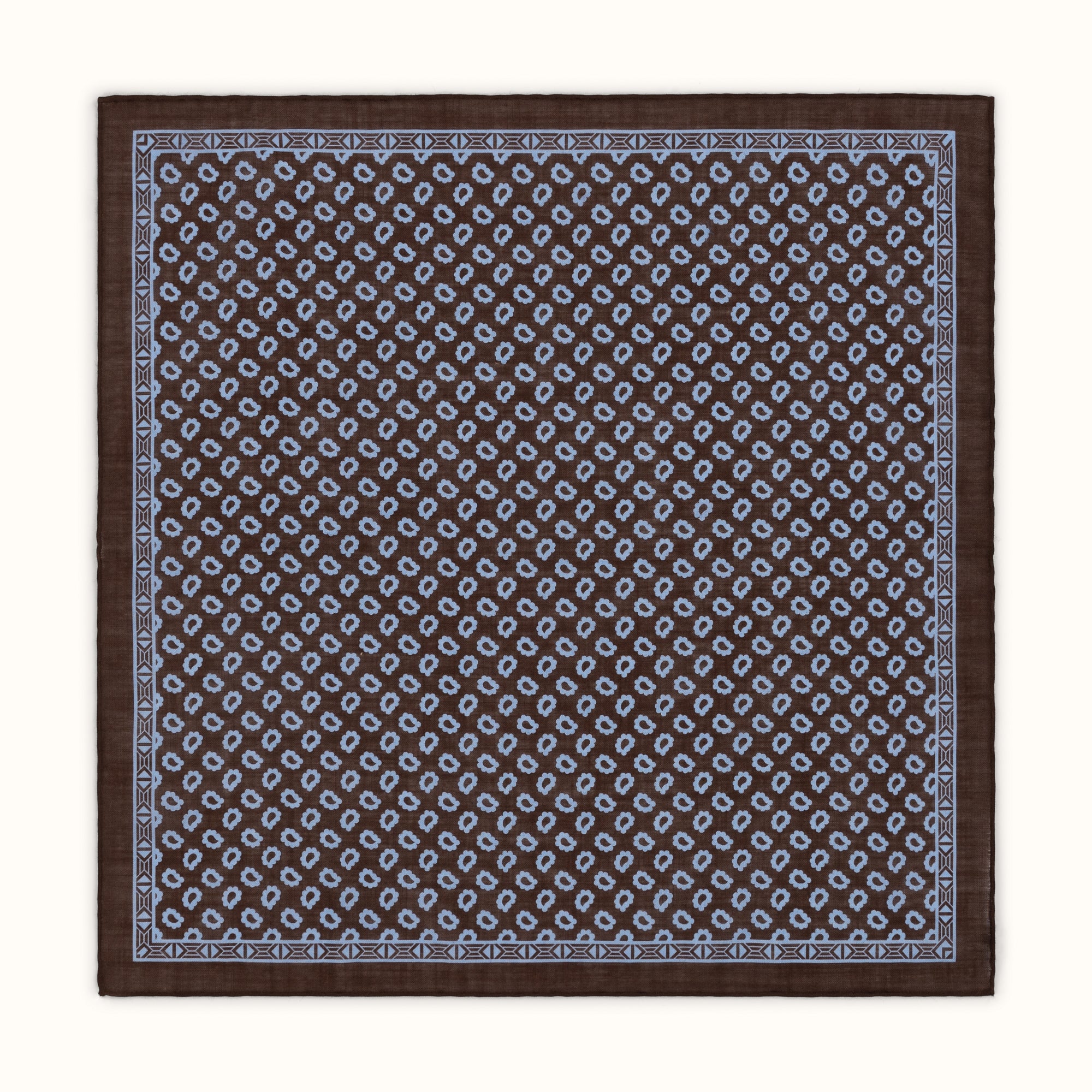 Brown & Sky Paisley Pocket Square
