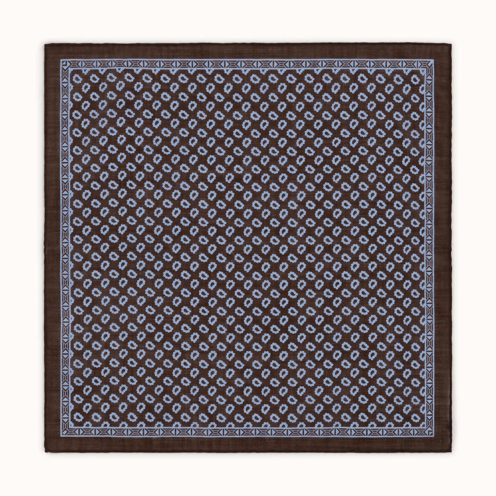 Brown & Sky Paisley Pocket Square