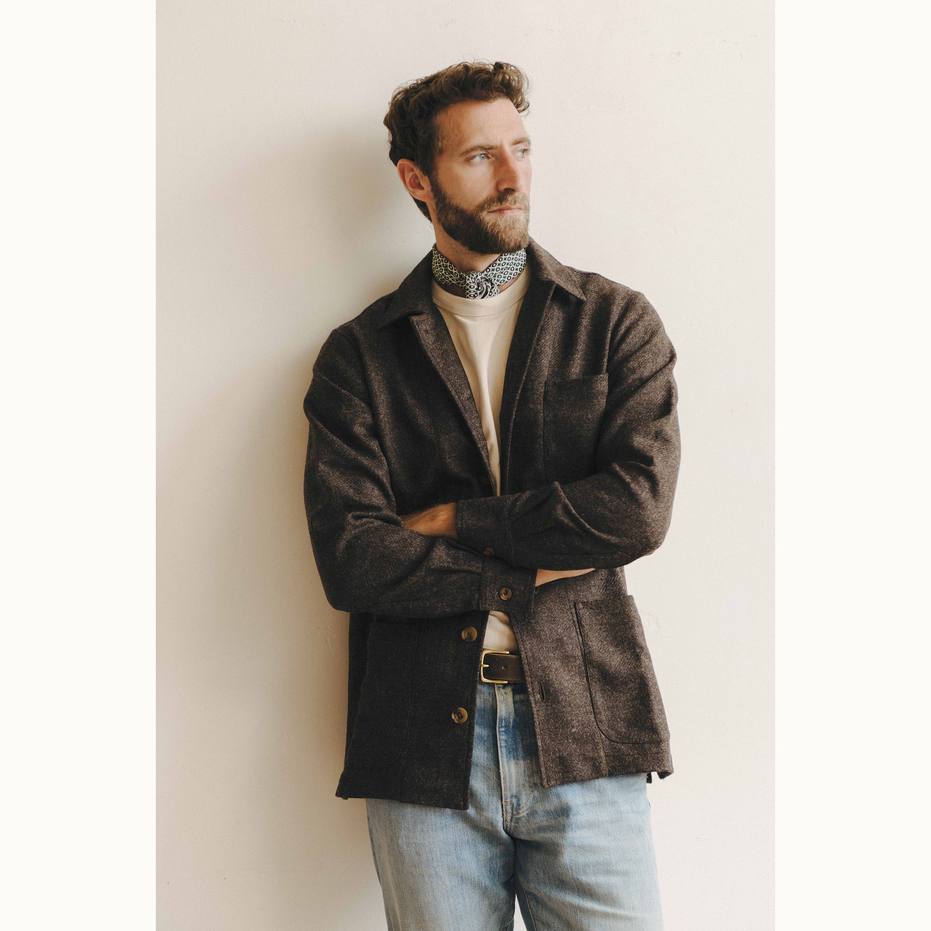 Brown Shetland Tweed Chore Jacket