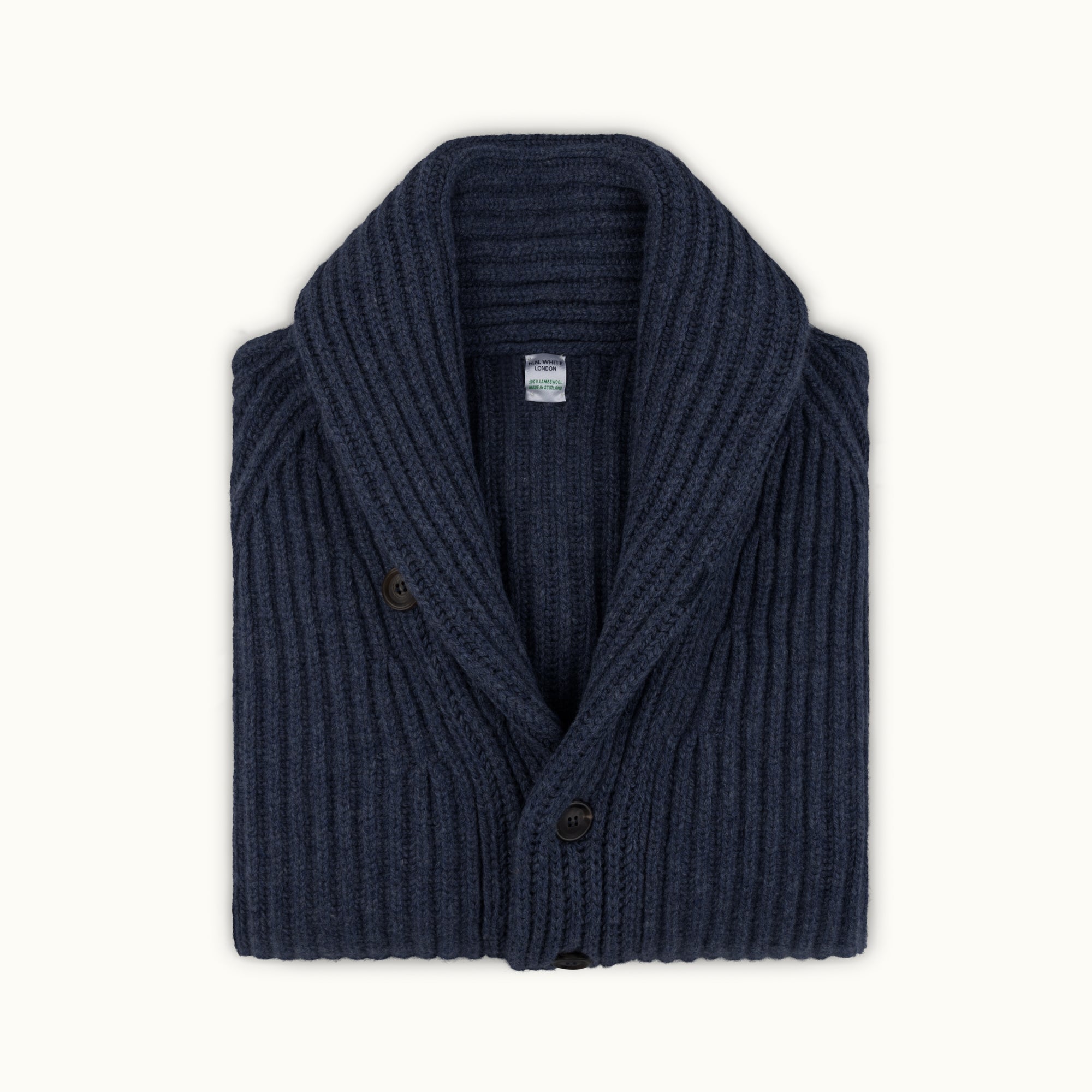 Steel Lambswool Shawl Collar Cardigan