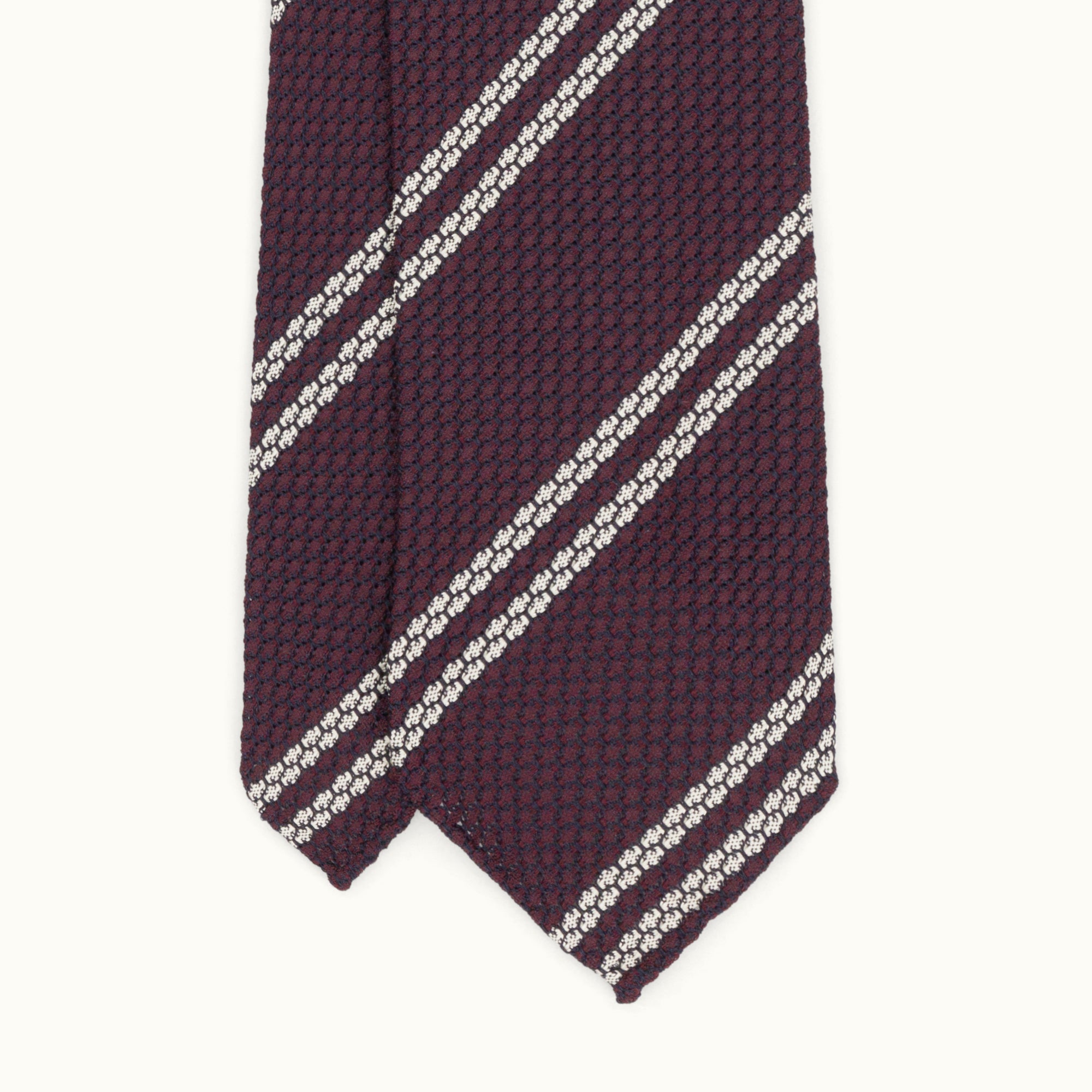 Burgundy Club Stripe Grenadine Tie