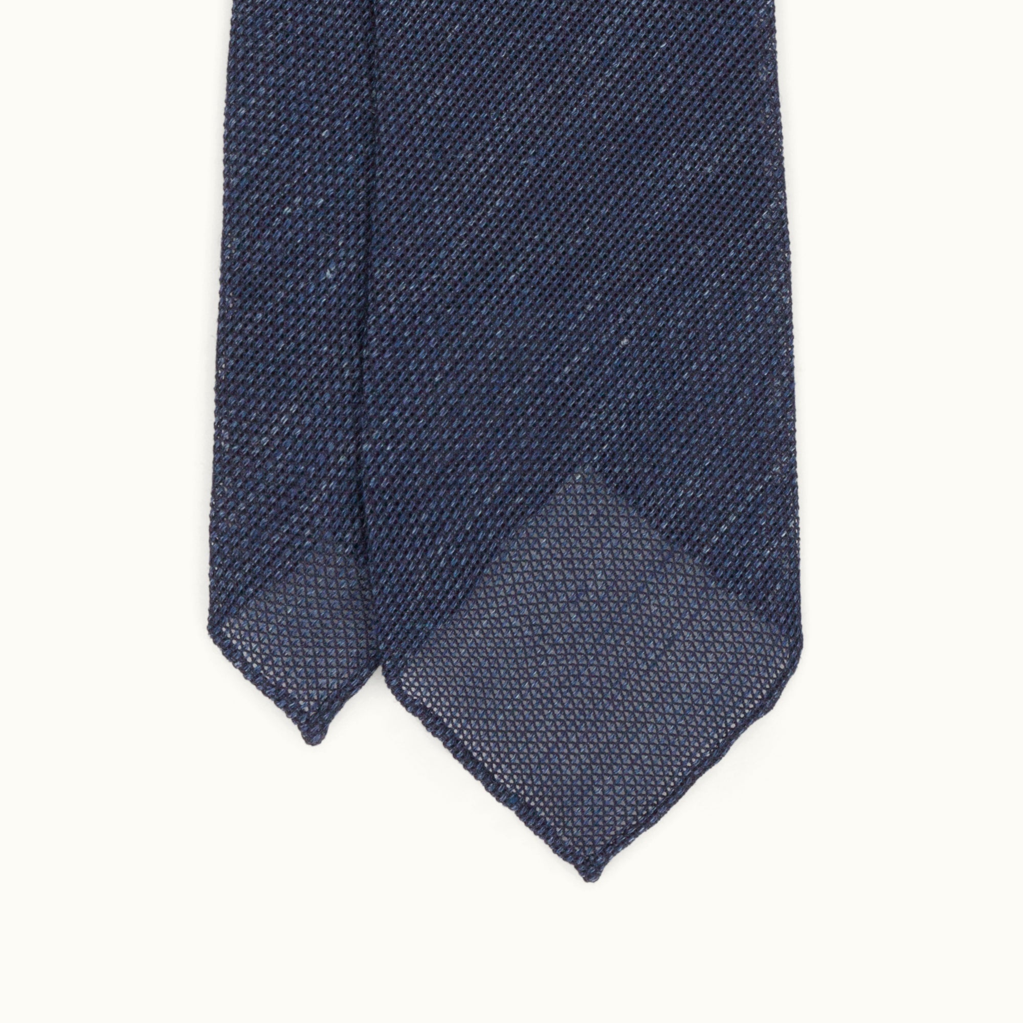 Blue Silk Linen Grenadine Tie