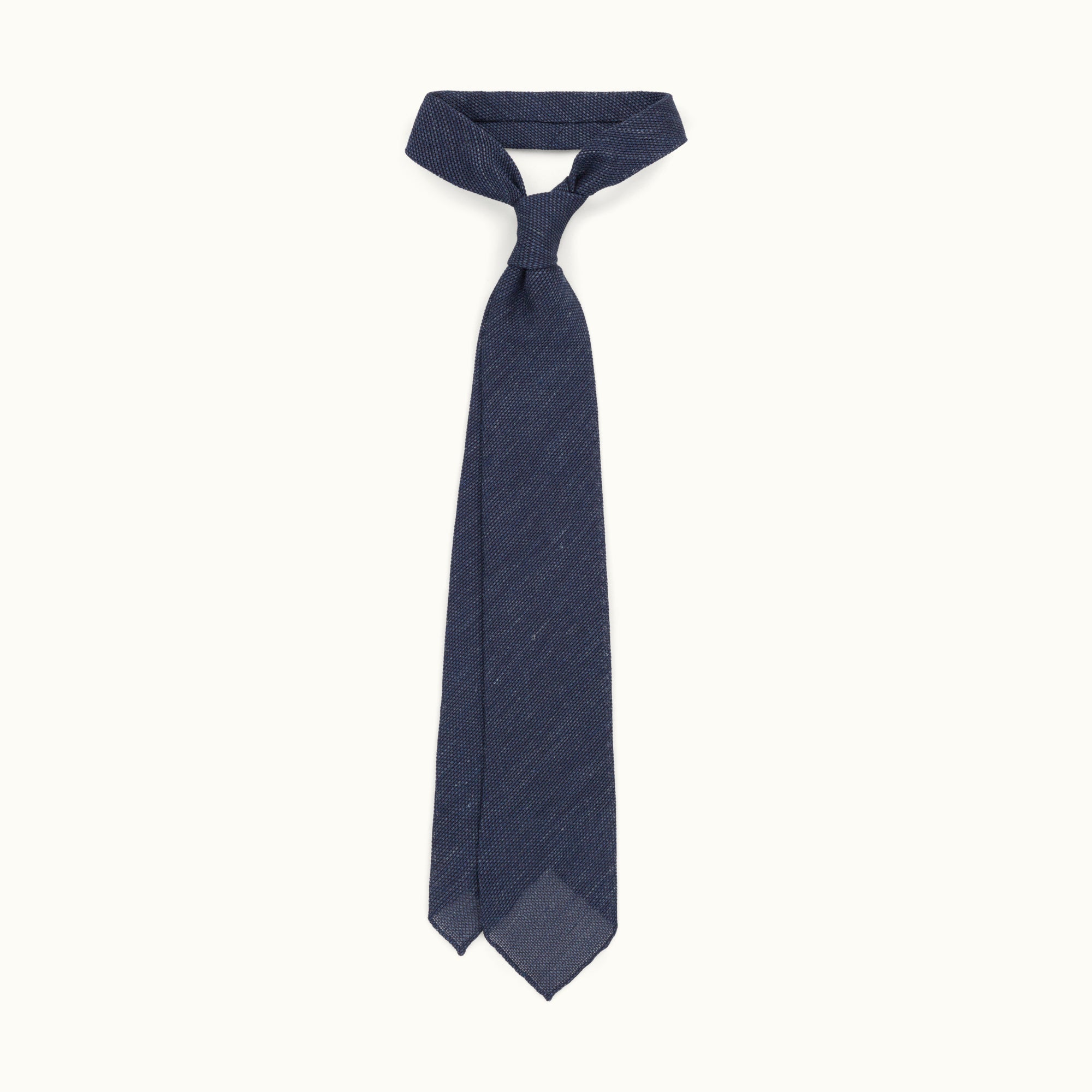 Blue Silk Linen Grenadine Tie