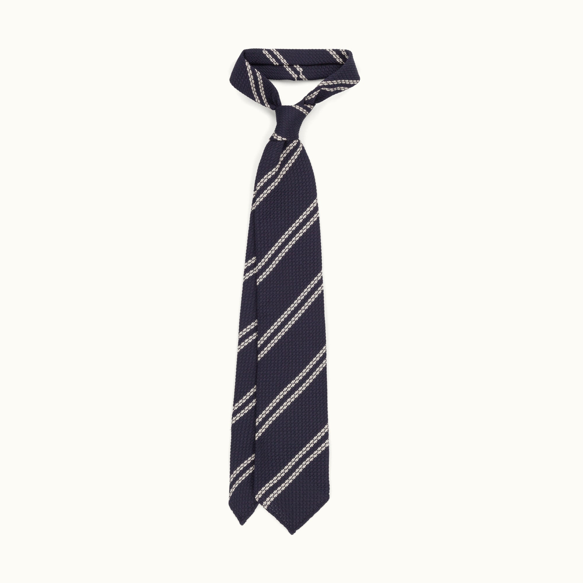 Navy Club Stripe Grenadine Tie