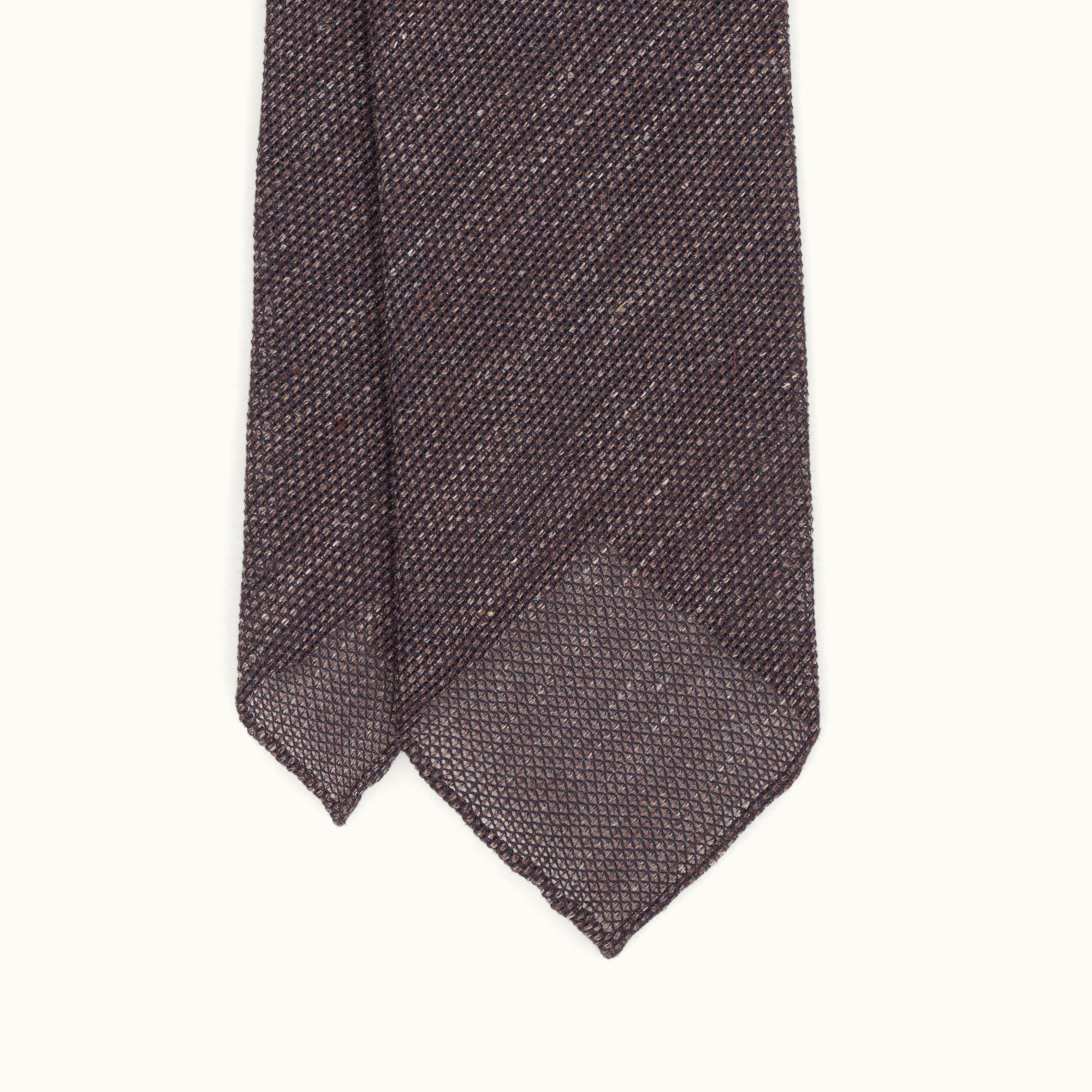 Brown Silk Linen Grenadine Tie