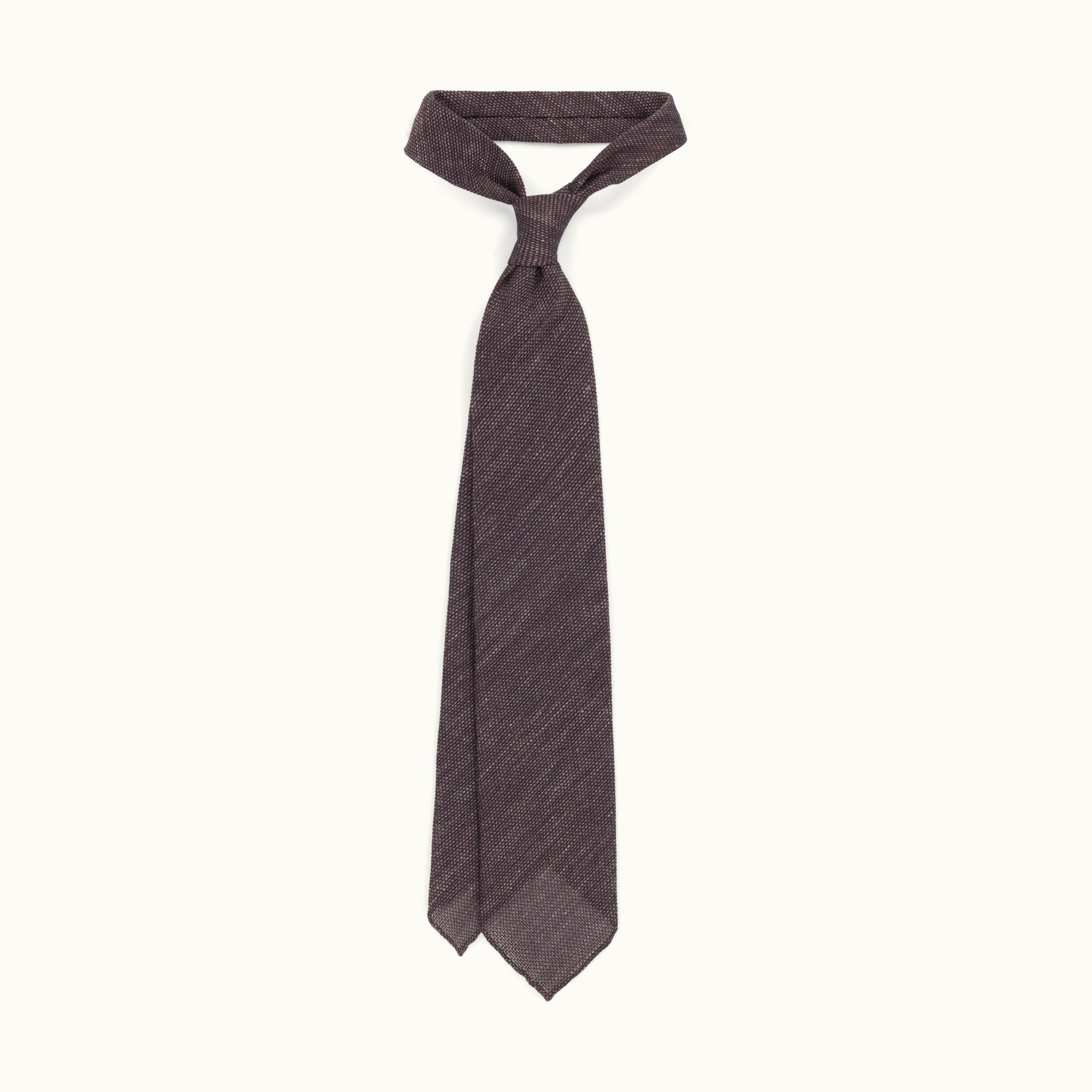 Brown Silk Linen Grenadine Tie