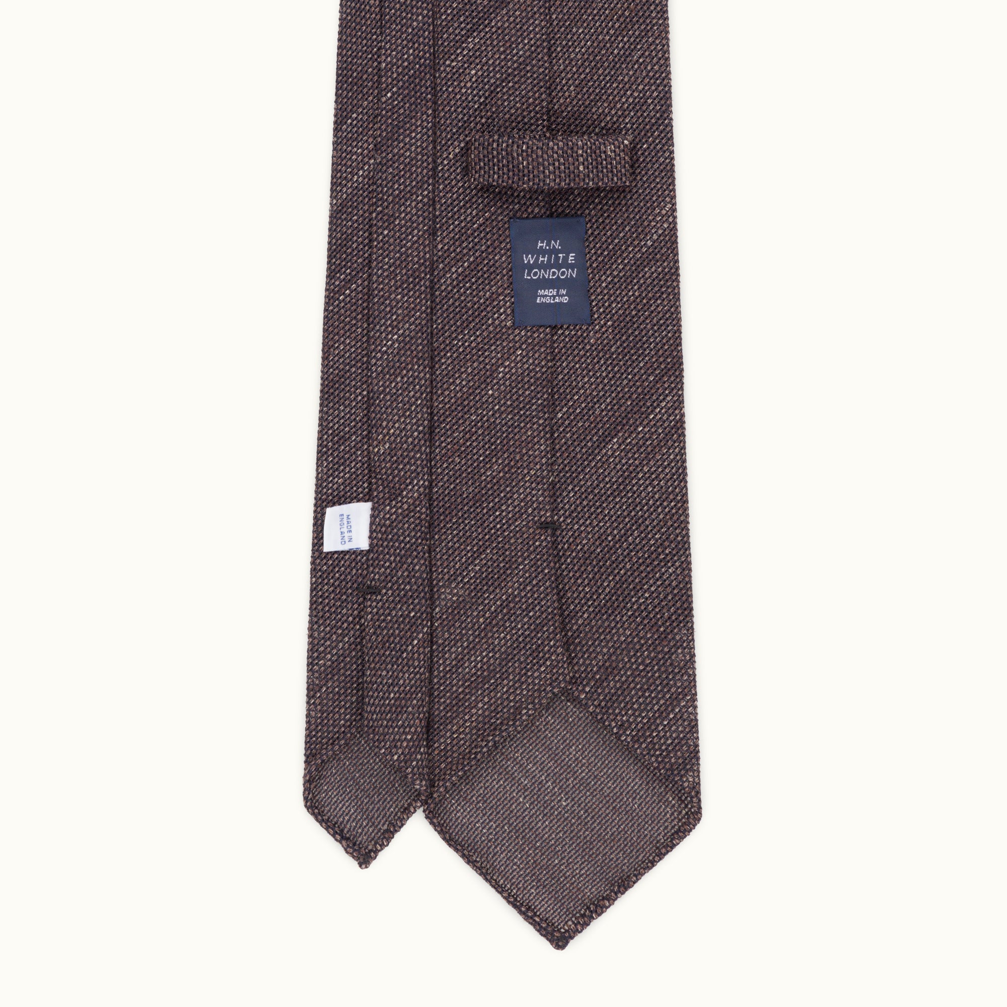 Brown Silk Linen Grenadine Tie