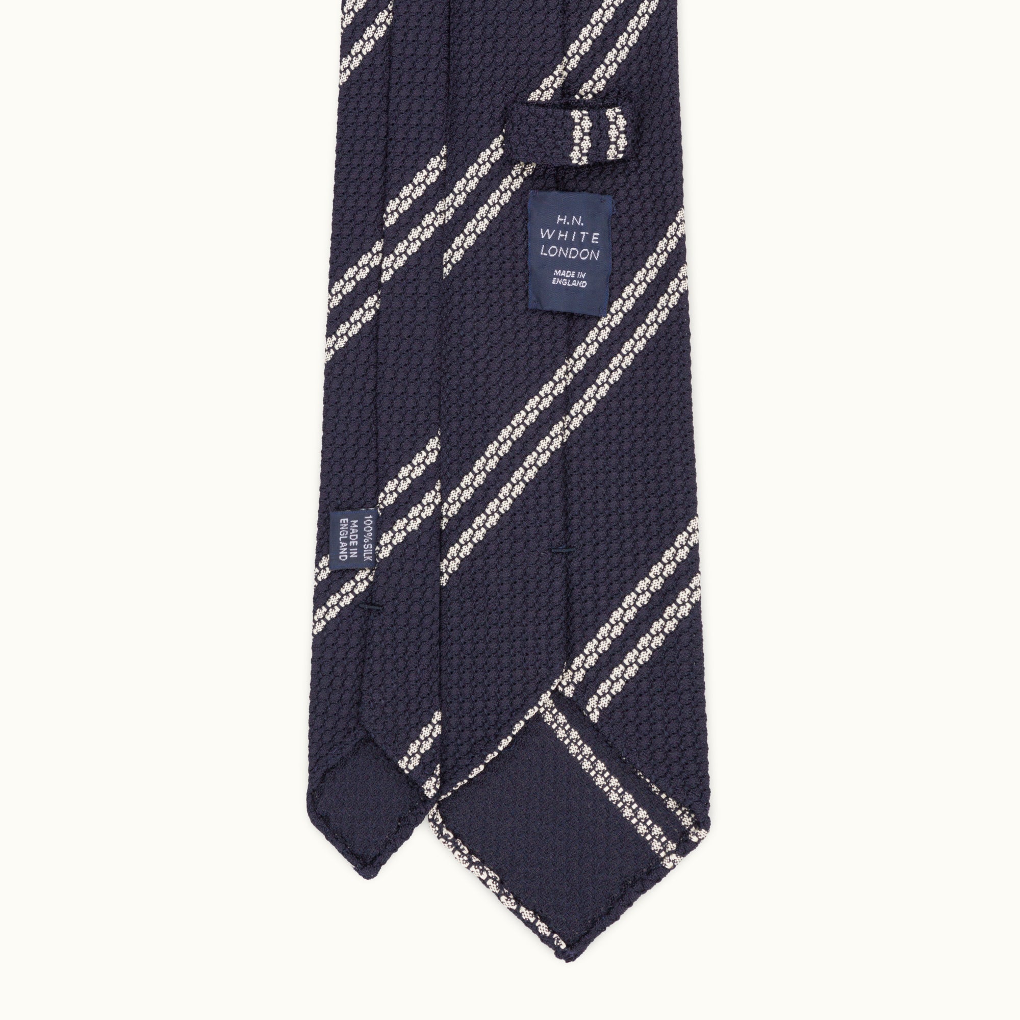 Navy Club Stripe Grenadine Tie