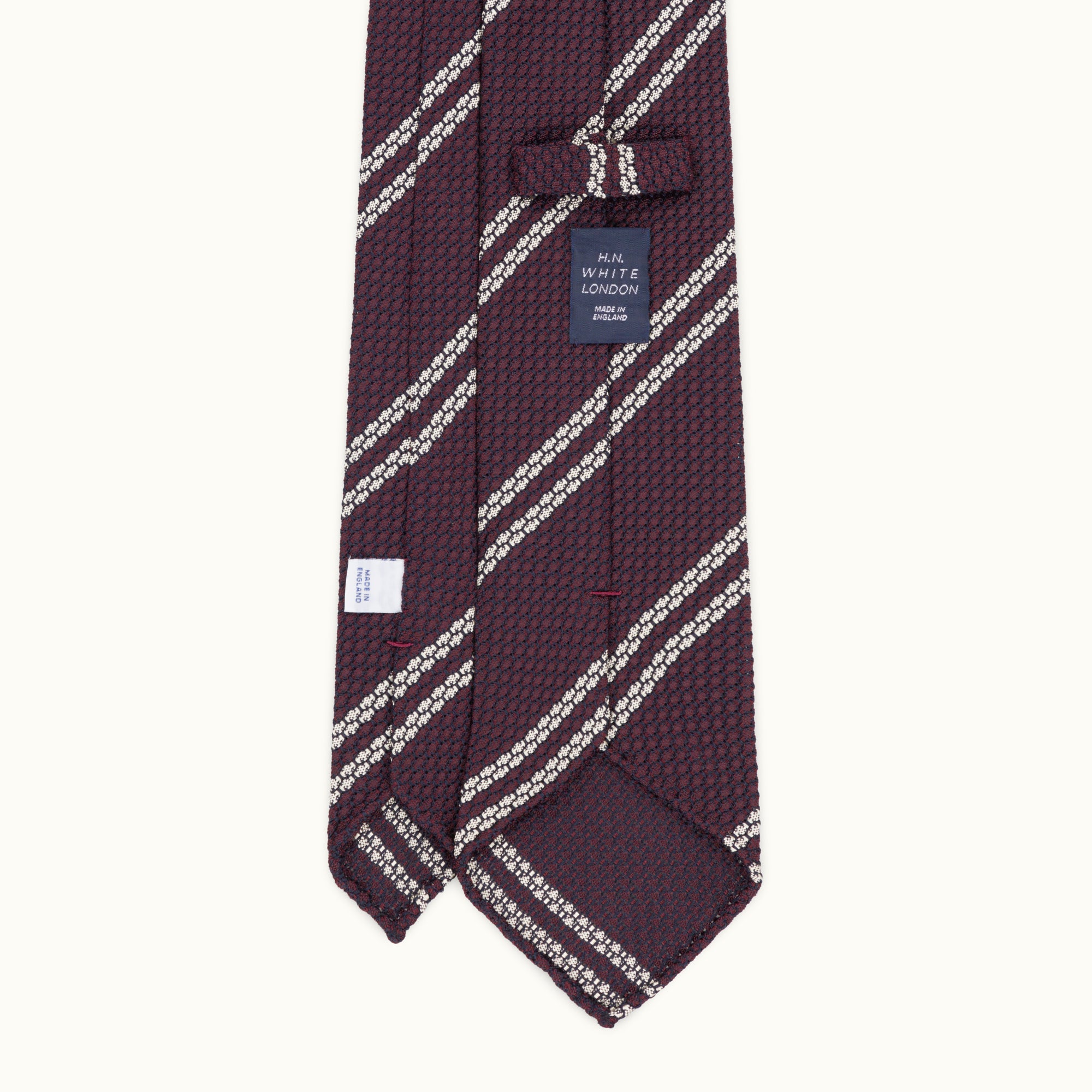 Burgundy Club Stripe Grenadine Tie