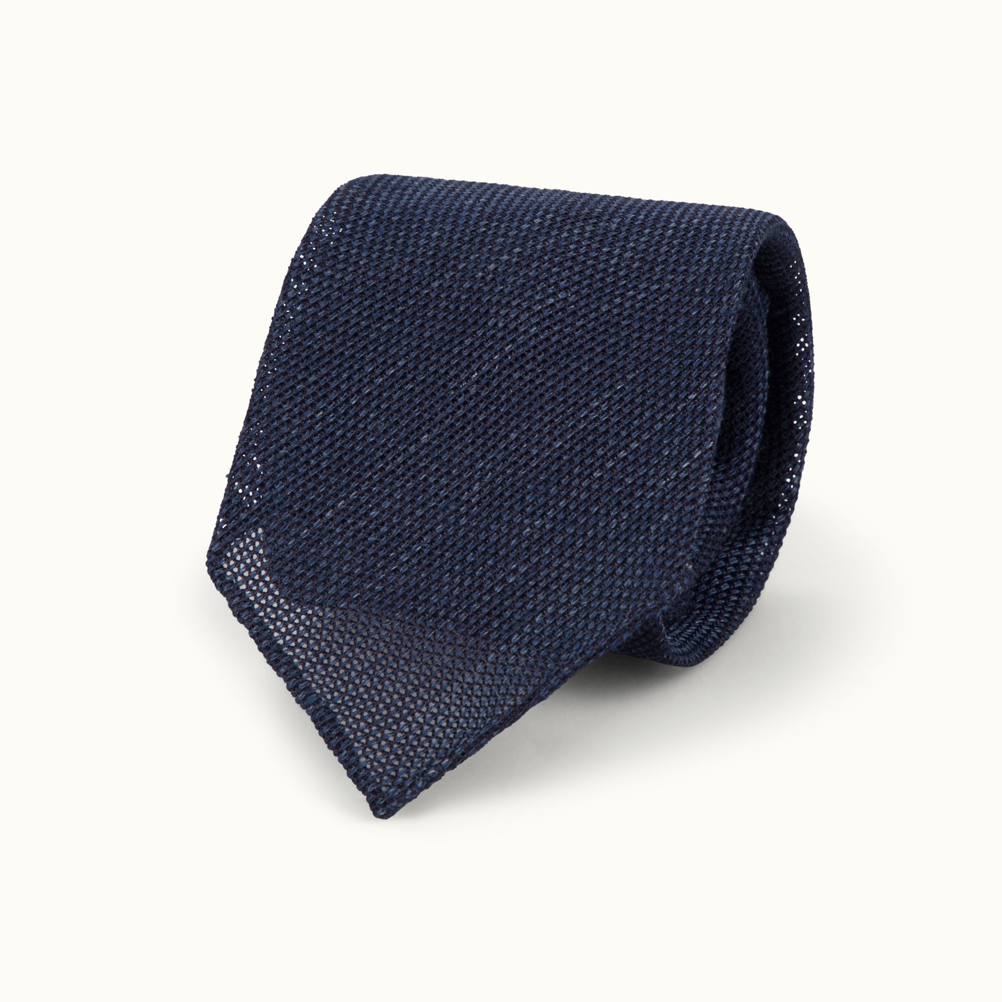 Blue Silk Linen Grenadine Tie
