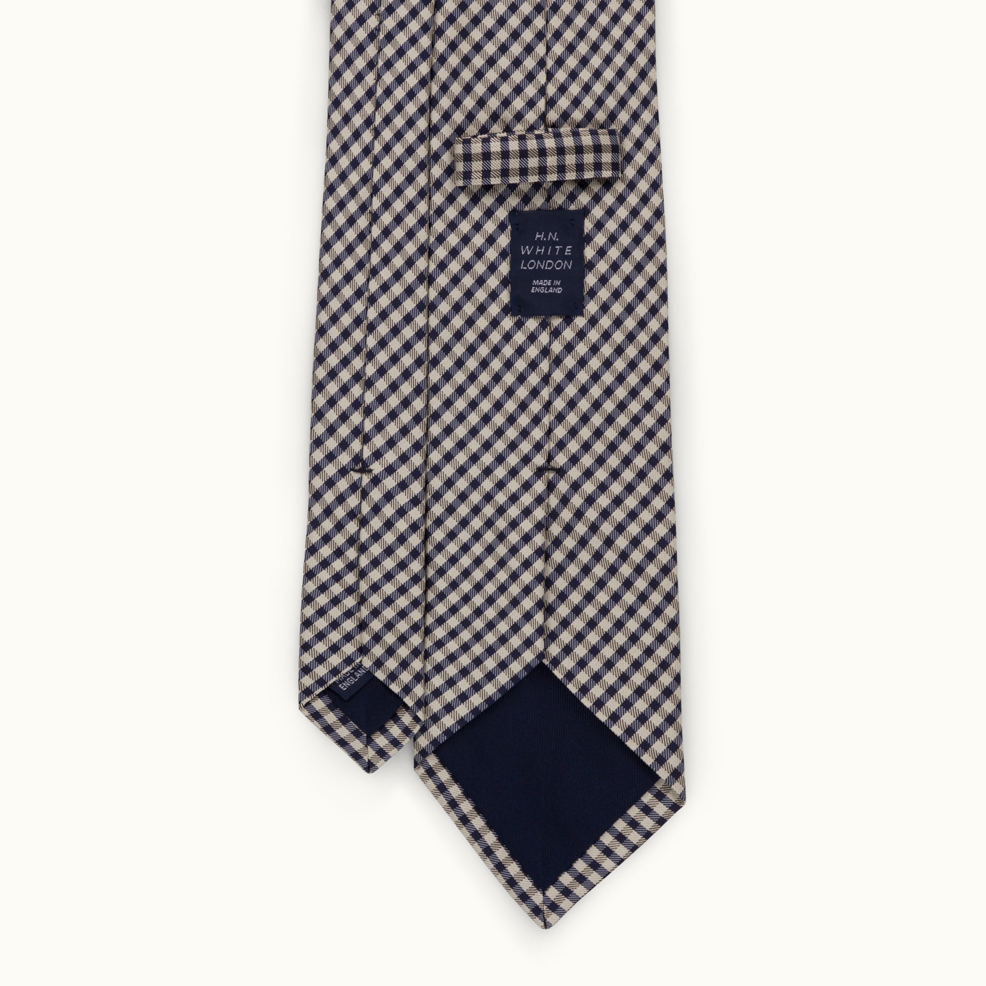 Navy Shepherd's Check Silk Tie