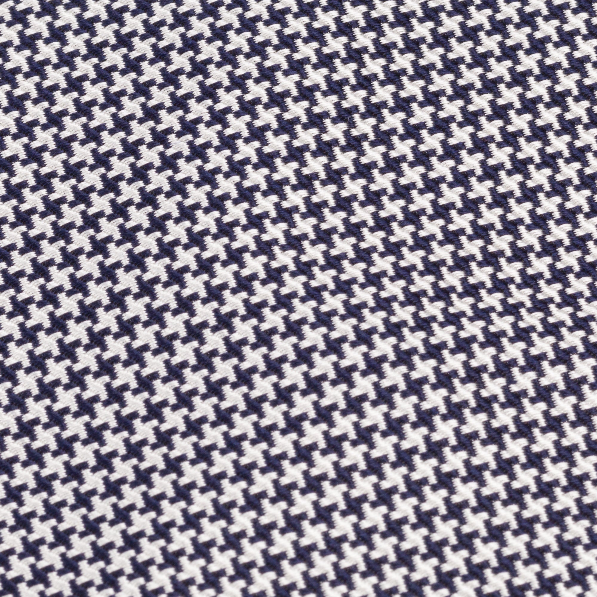 Navy & Silver Houndstooth Silk Tie