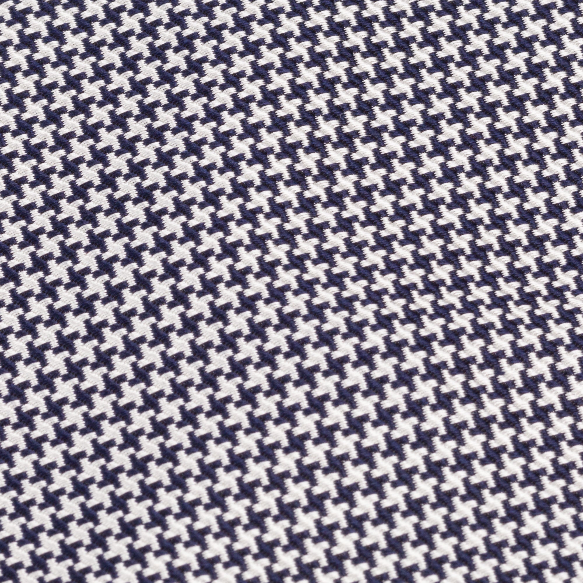 Navy & Silver Houndstooth Silk Tie