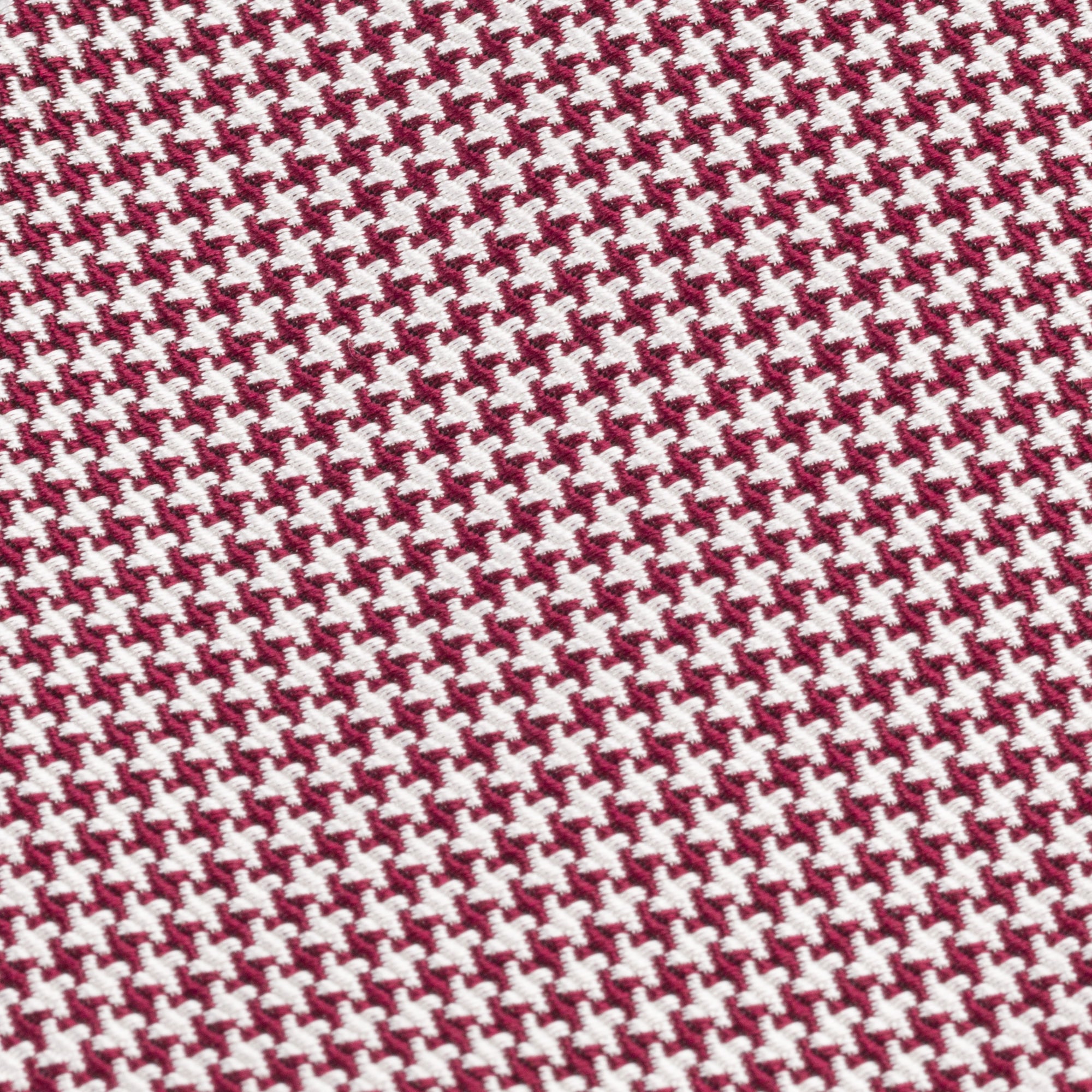 Burgundy & Silver Houndstooth Silk Tie