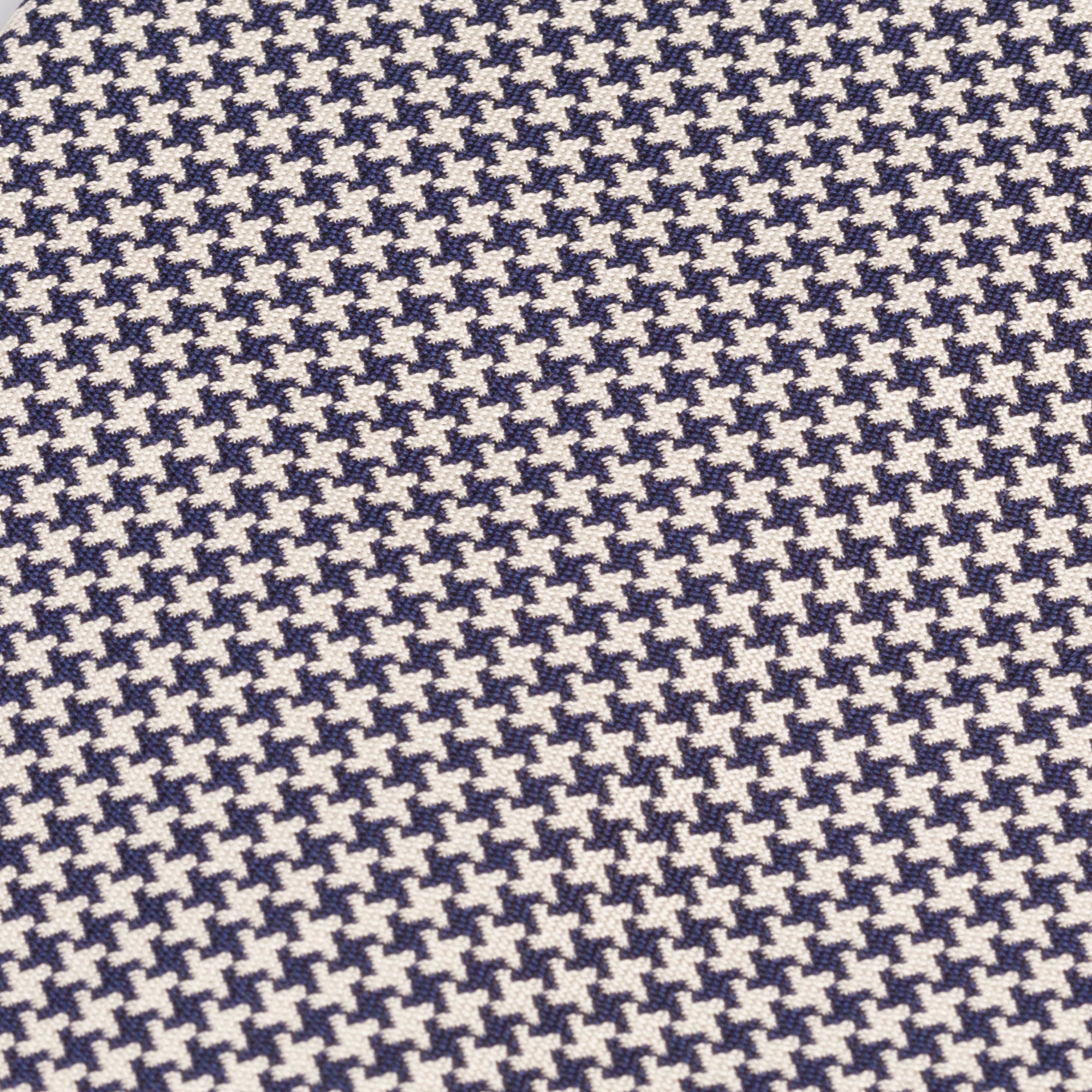 Navy & Ecru Houndstooth Silk Tie