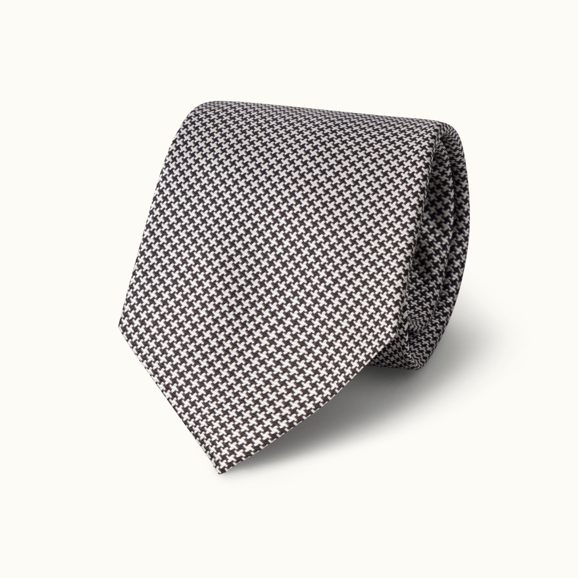 Black & Silver Houndstooth Silk Tie