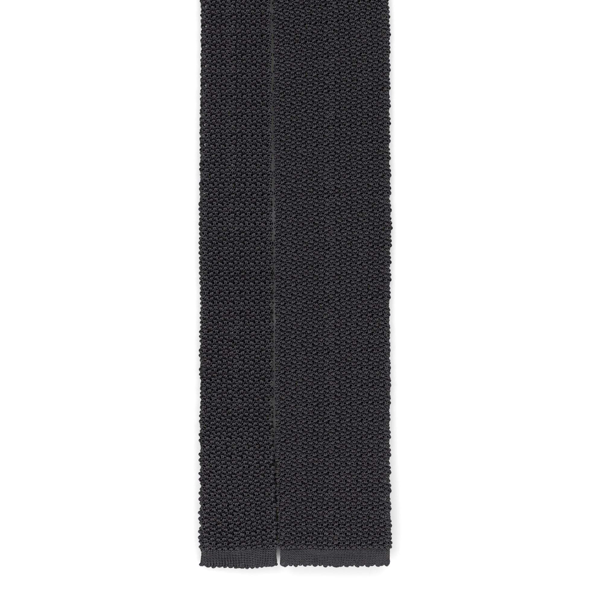 Grey Knitted Silk Tie