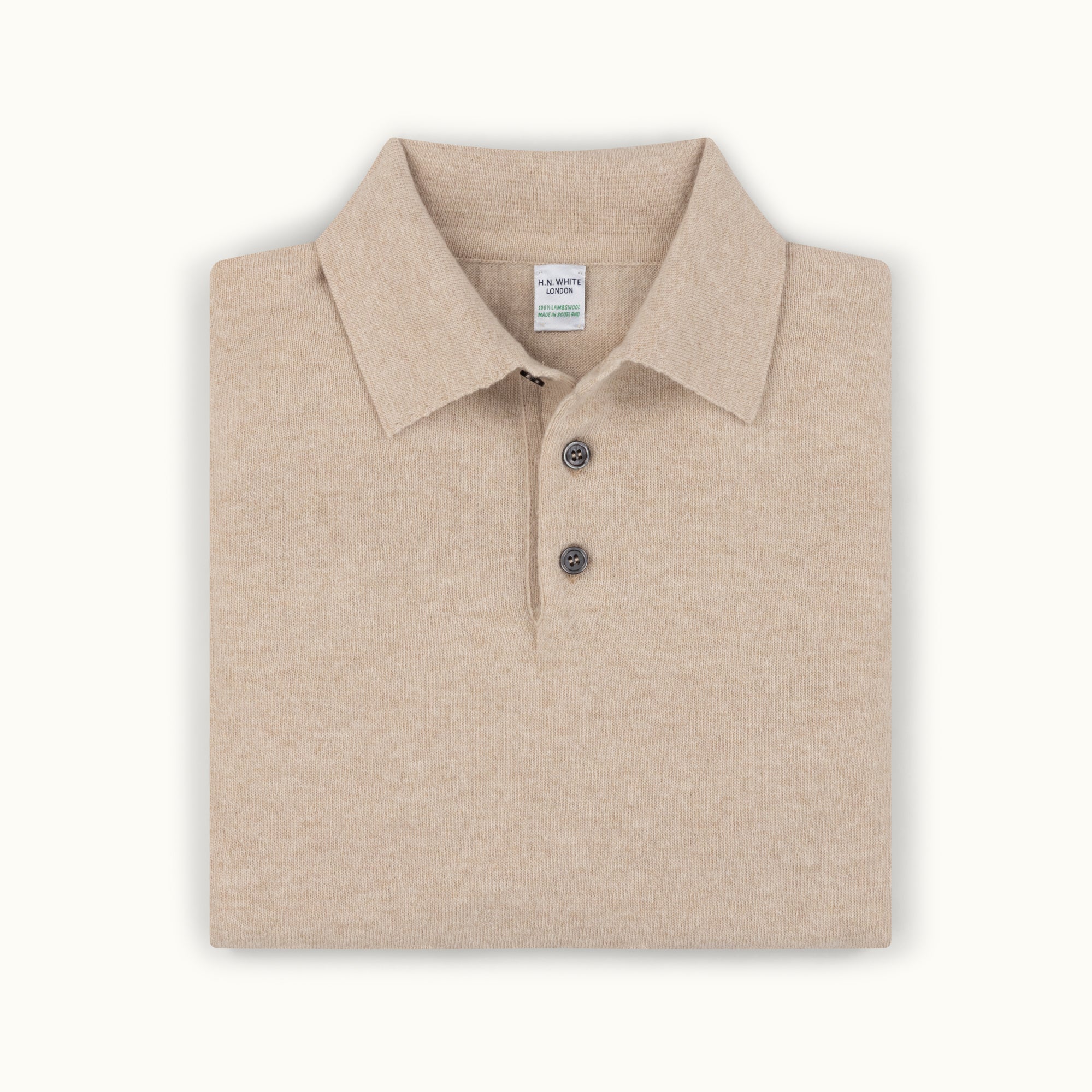 Oatmeal Geelong Knitted Polo