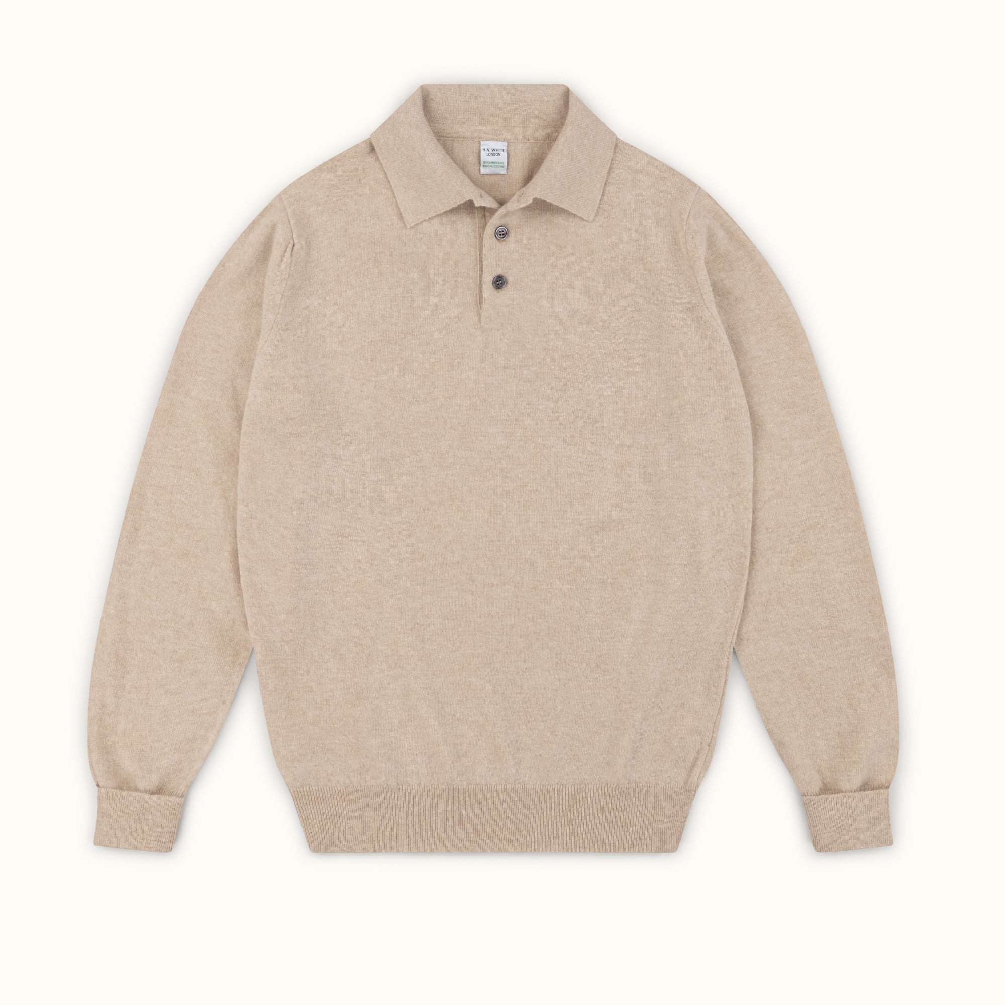 Oatmeal Geelong Knitted Polo
