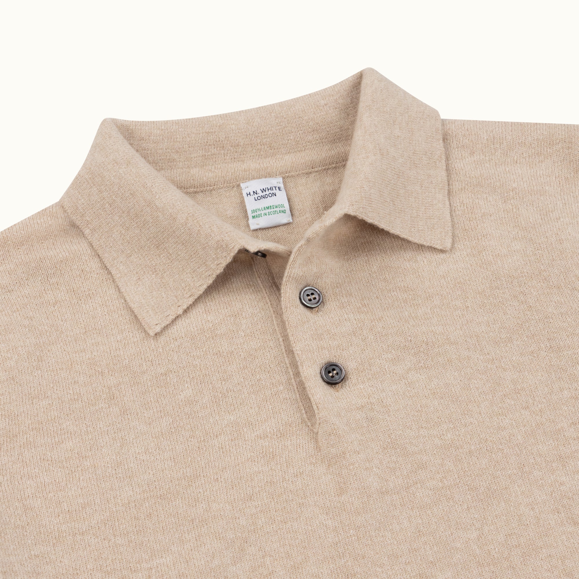 Oatmeal Geelong Knitted Polo