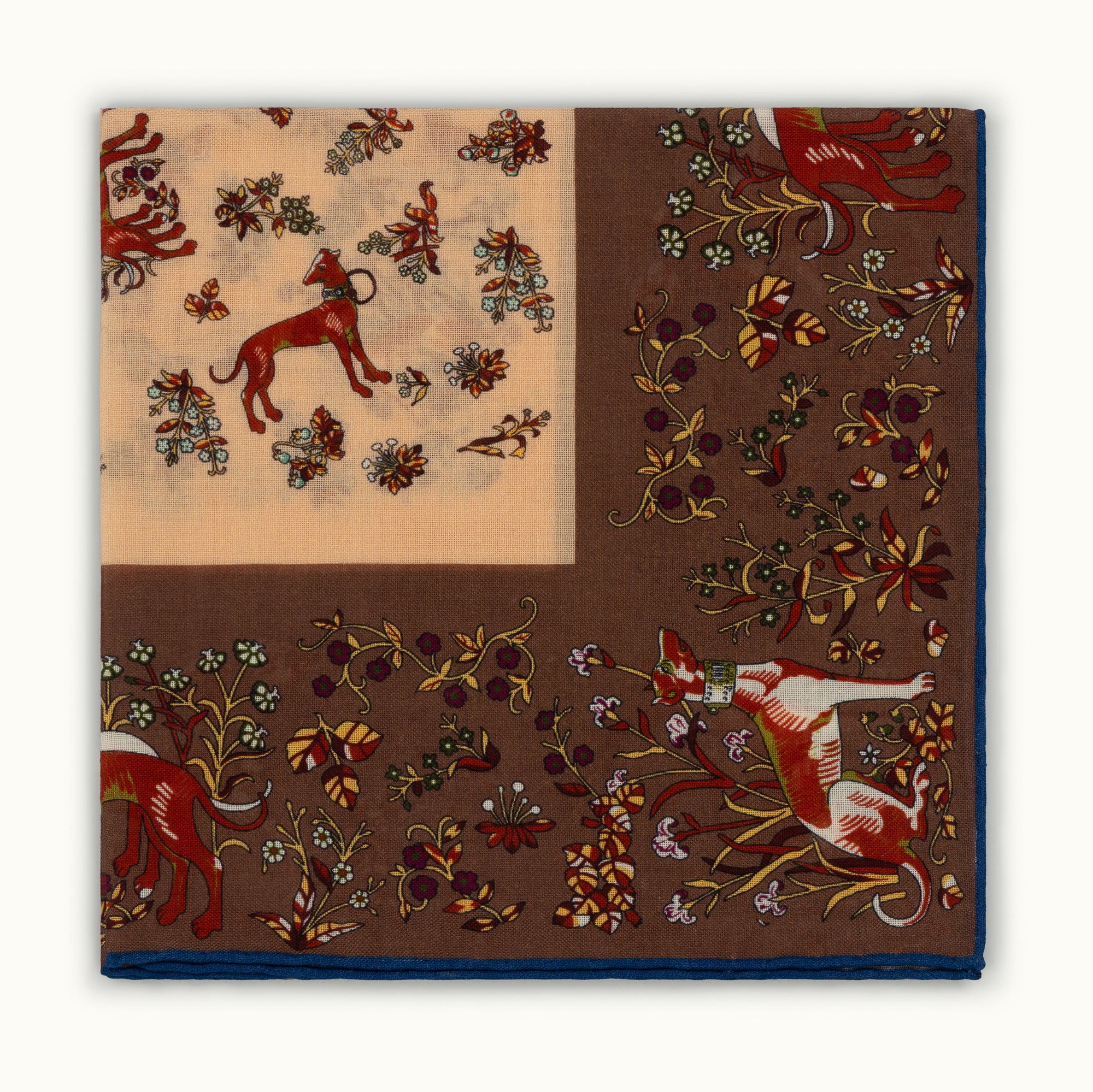 Brown Sighthounds Pocket Square