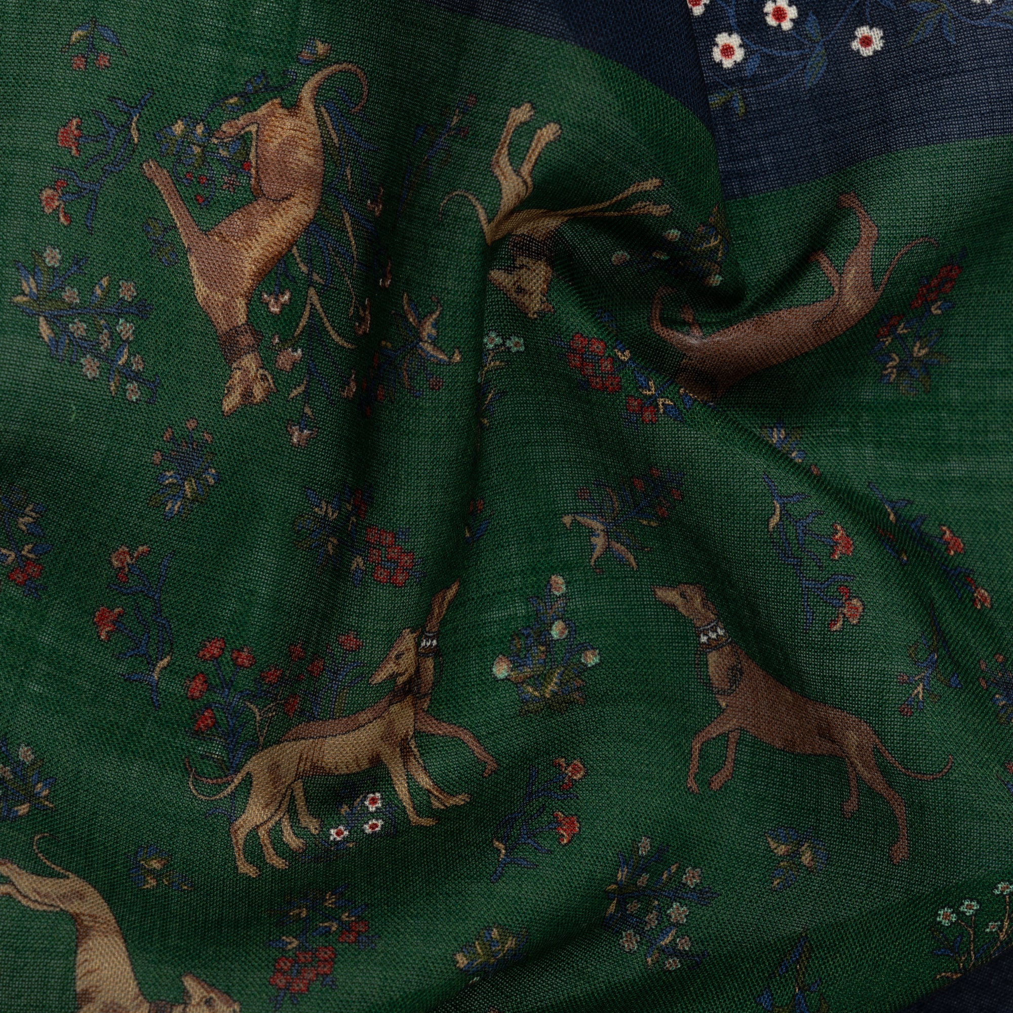 Green & Navy Sighthounds Pocket Square