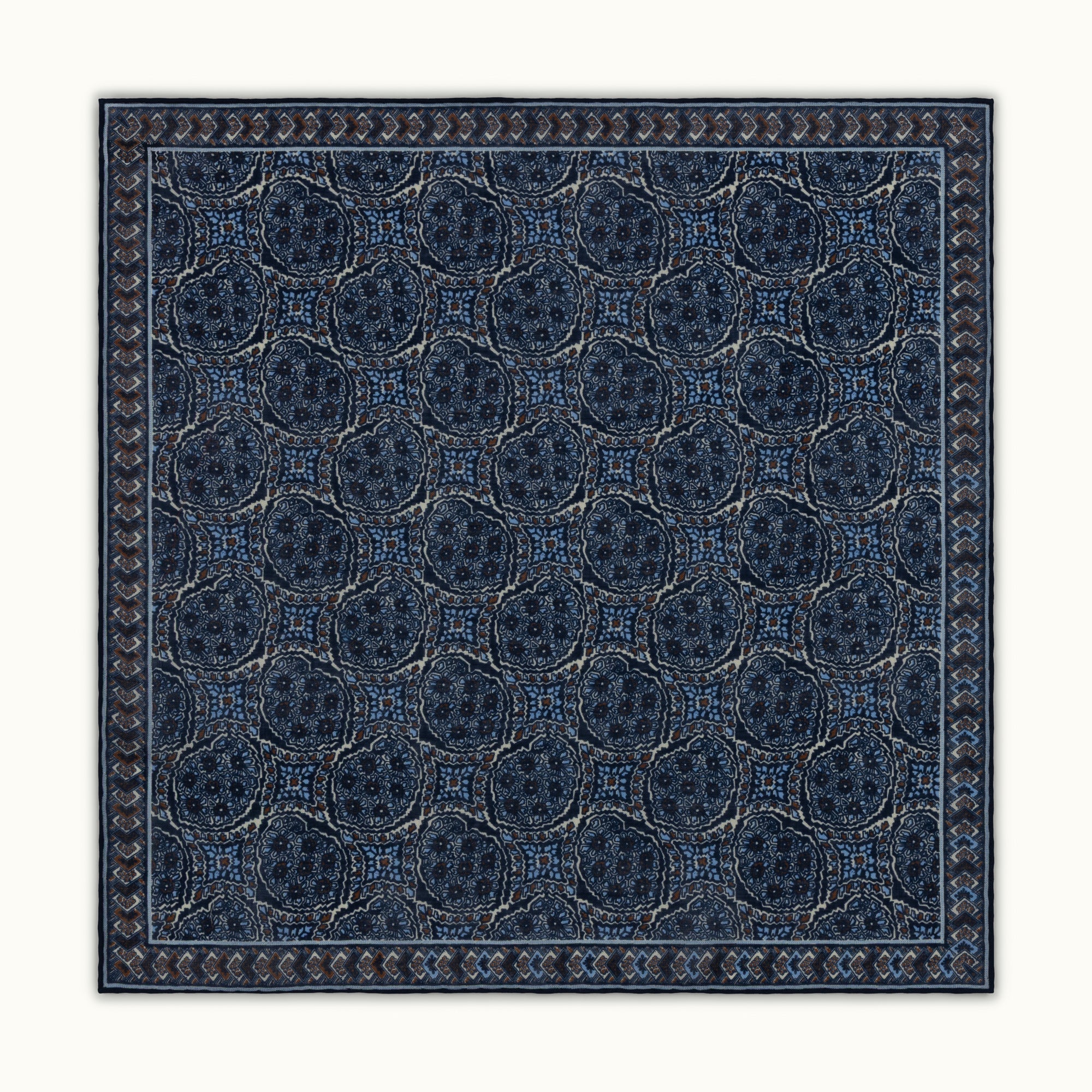 Blue Archival Print Pocket Square