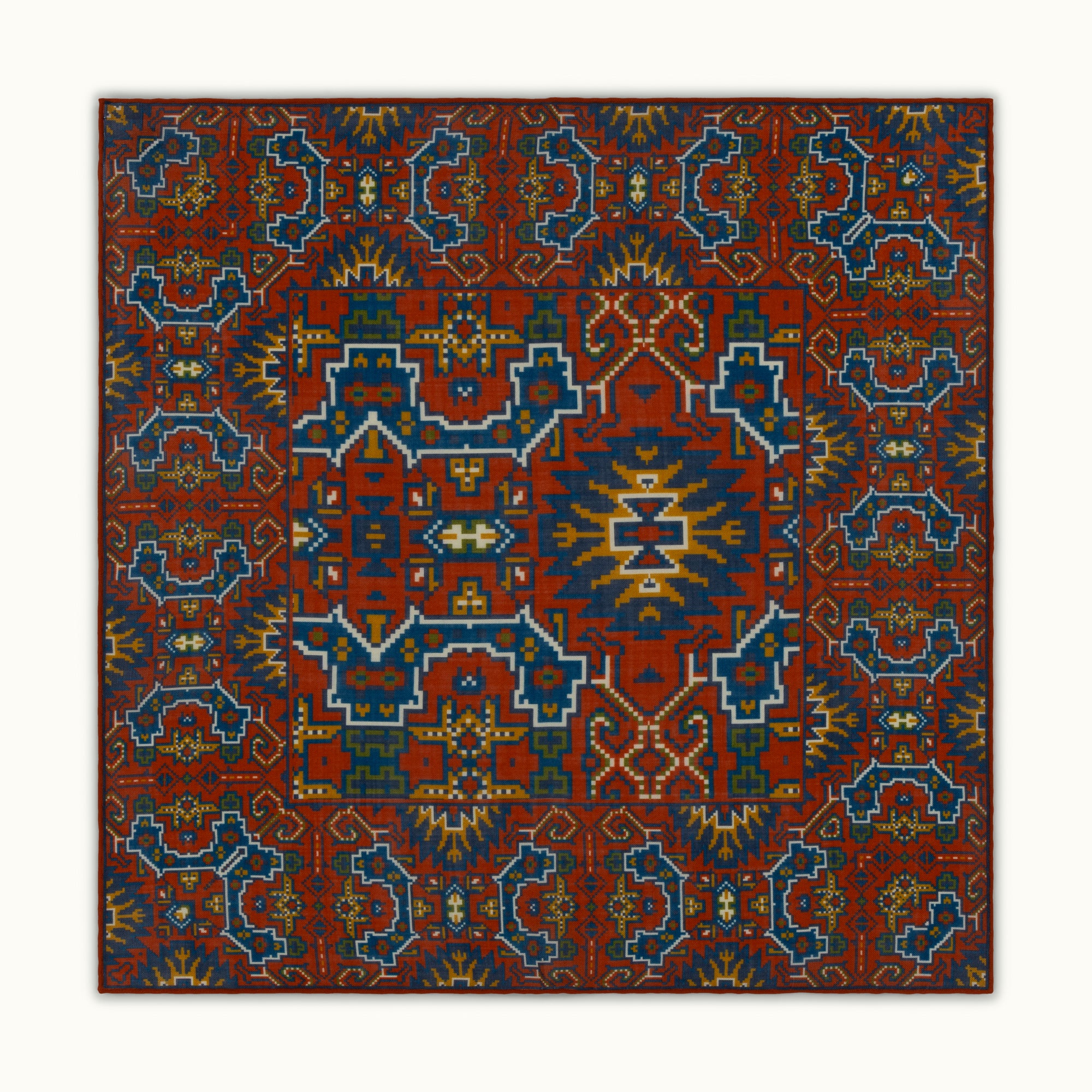 Rust Pixelated Paisley Pocket Square