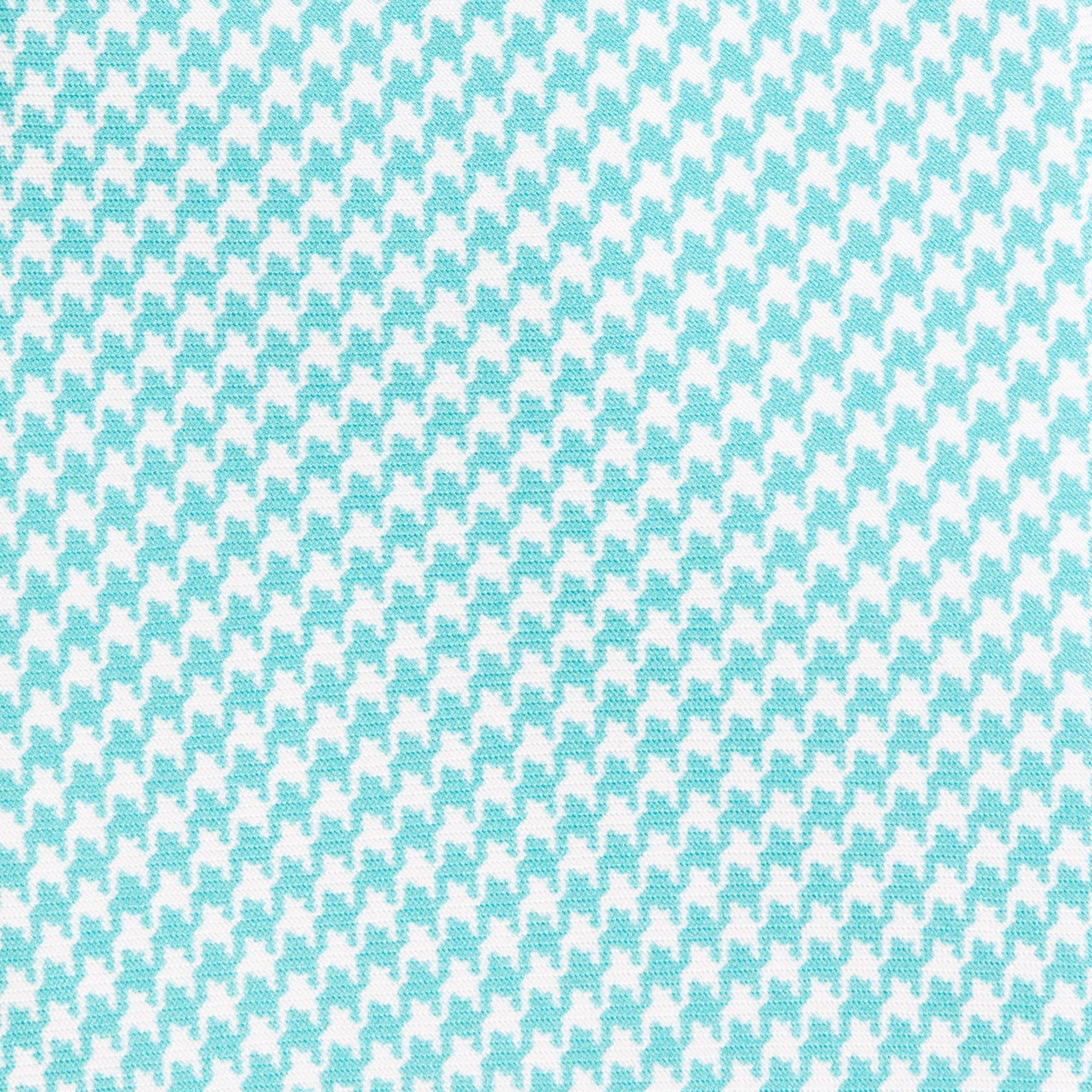 Turquoise Houndstooth Printed Silk Tie