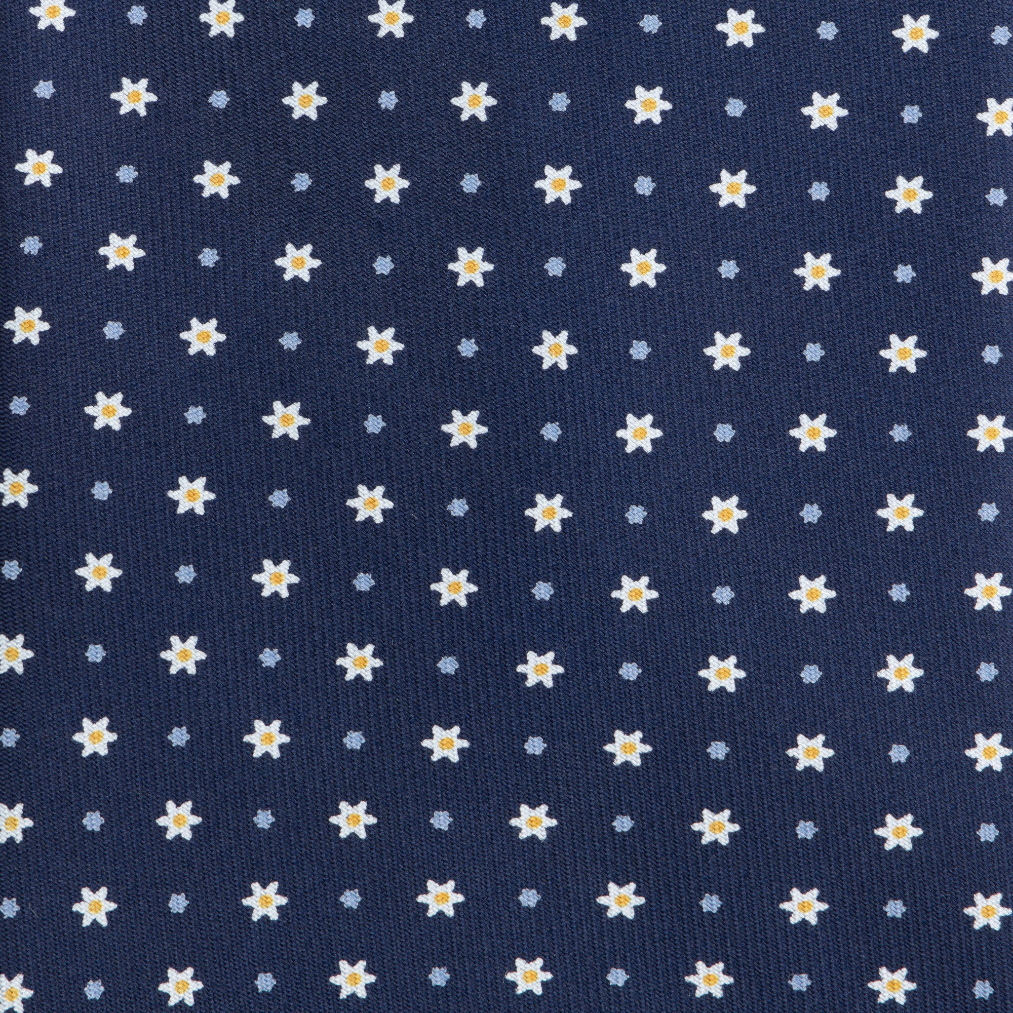 Navy Blue Neat Screen Printed Silk Tie