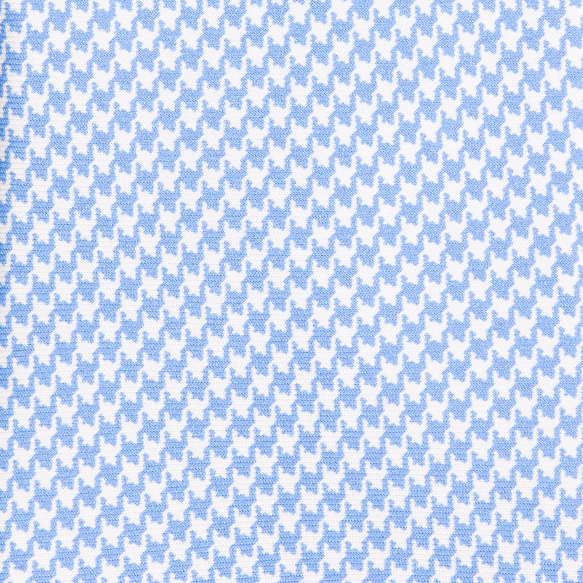 Sky Blue Houndstooth Printed Silk Tie