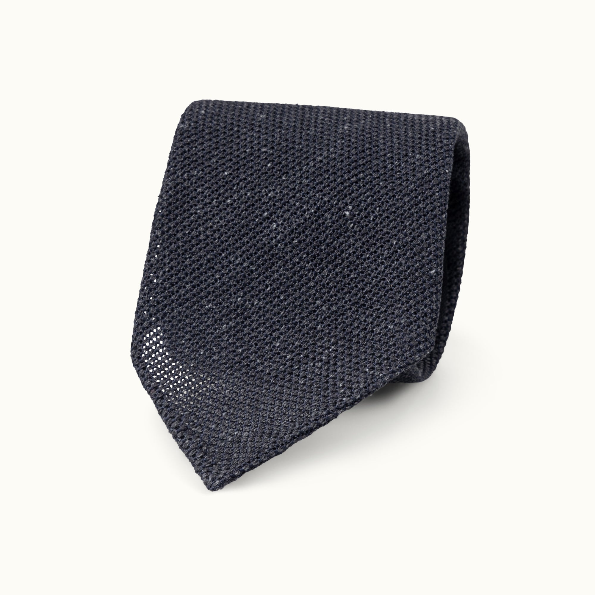 Grey Melange Wool-Silk Grenadine Tie