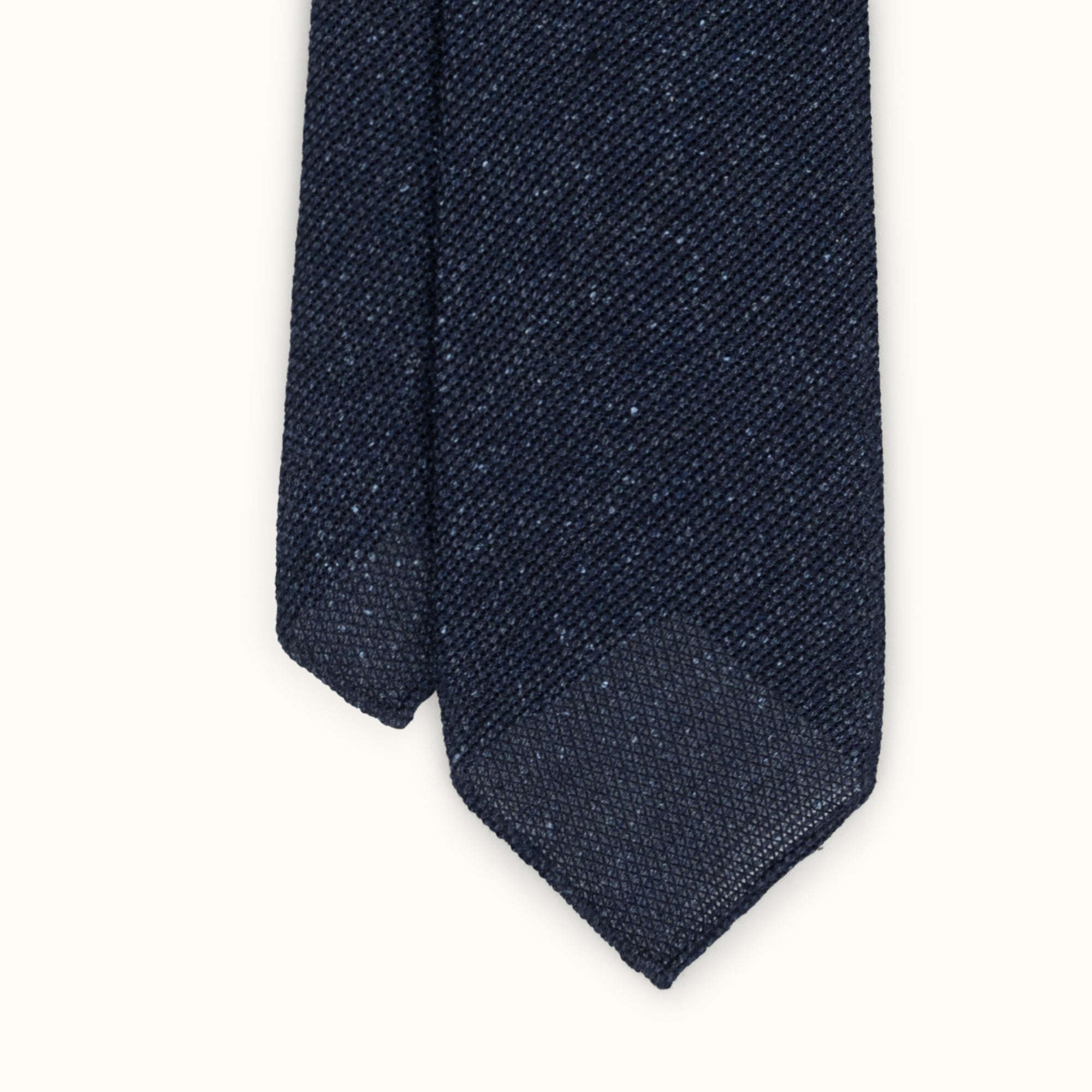 Navy Melange Wool-Silk Grenadine Tie
