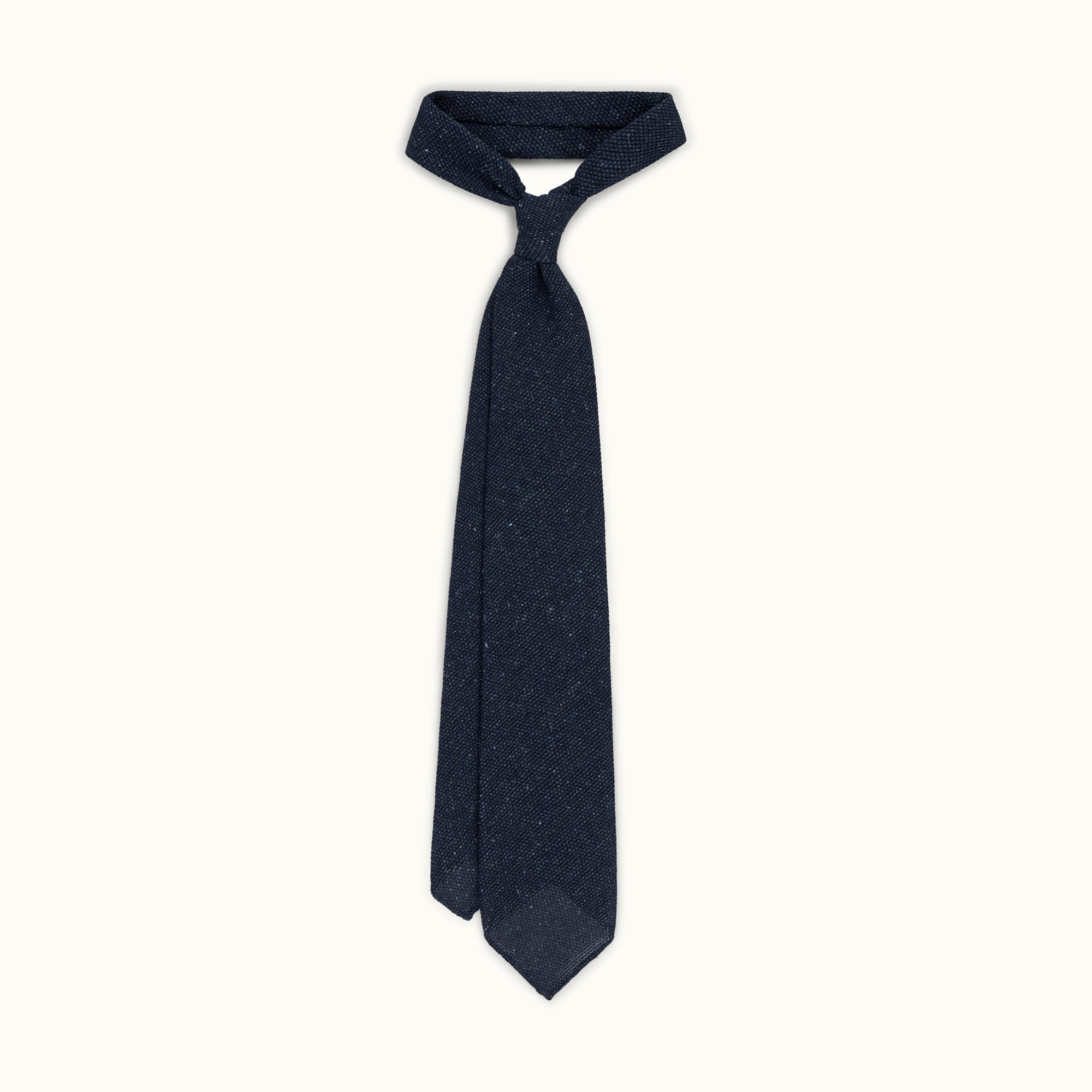 Navy Melange Wool-Silk Grenadine Tie