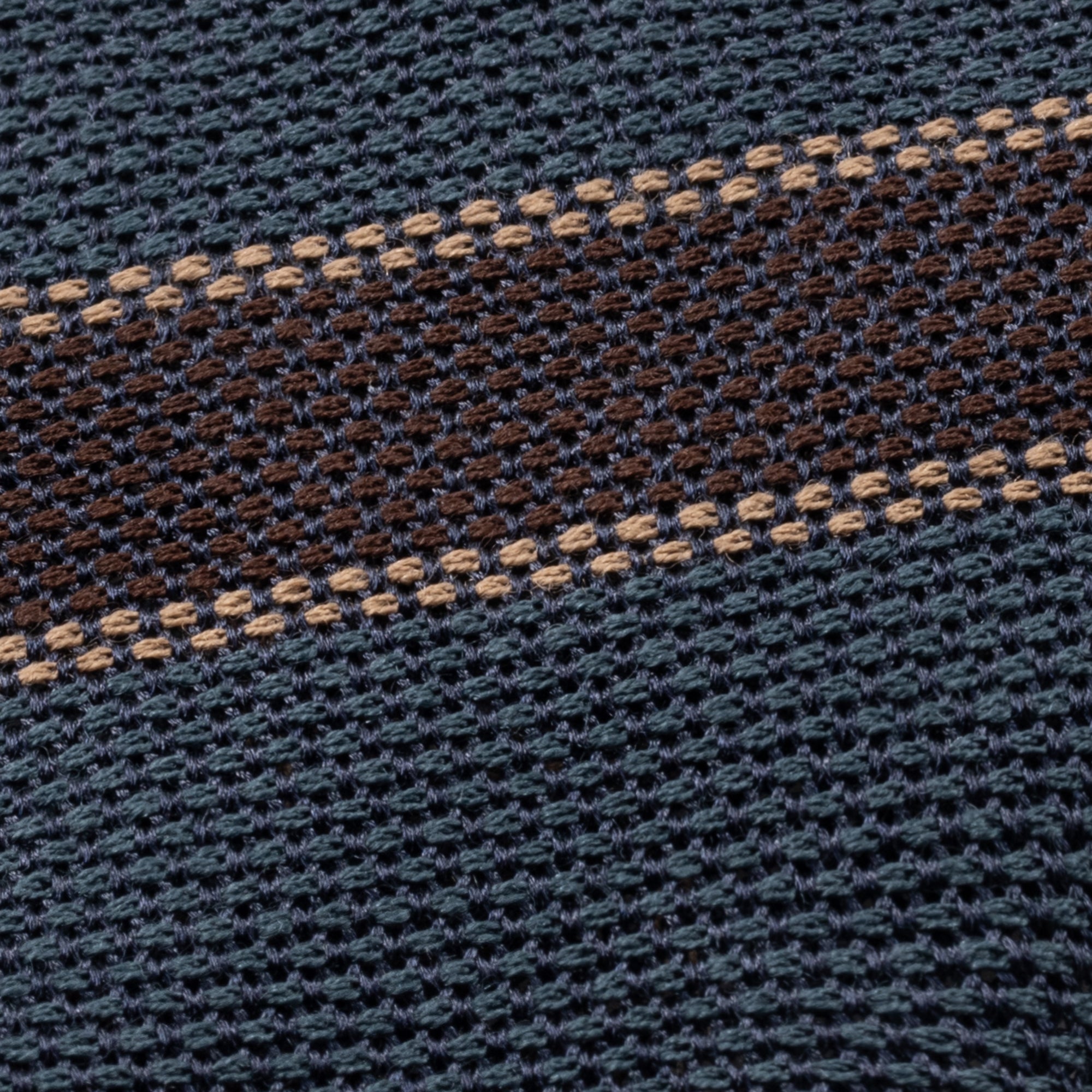 Teal & Brown Stripe Wool-Silk Grenadine Tie
