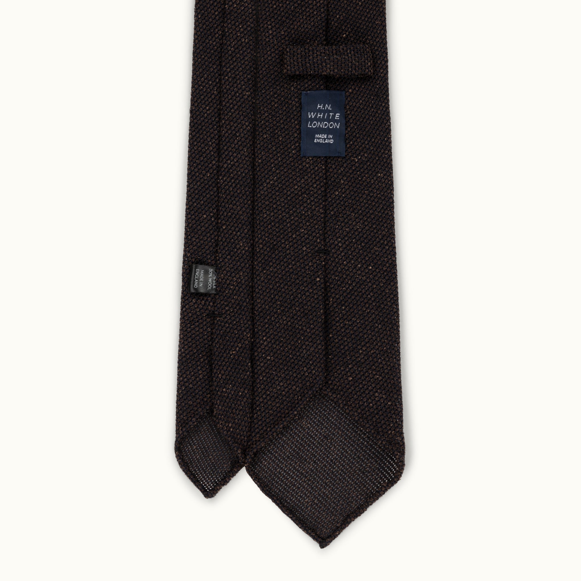 Brown Melange Wool-Silk Grenadine Tie