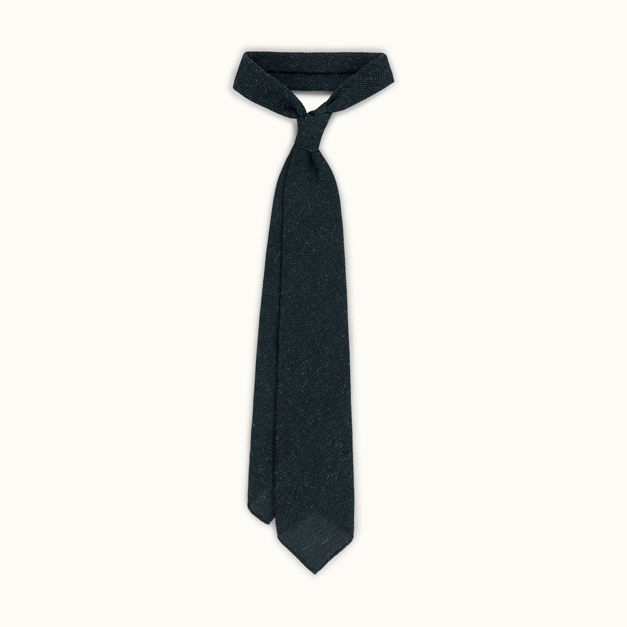 Green Melange Wool-Silk Grenadine Tie