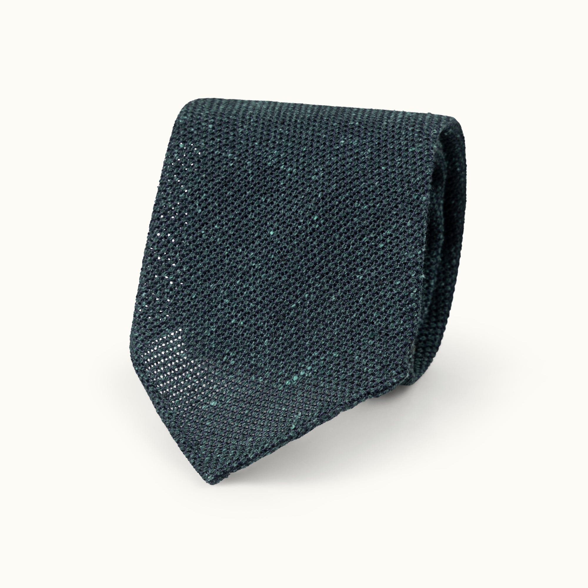 Green Melange Wool-Silk Grenadine Tie