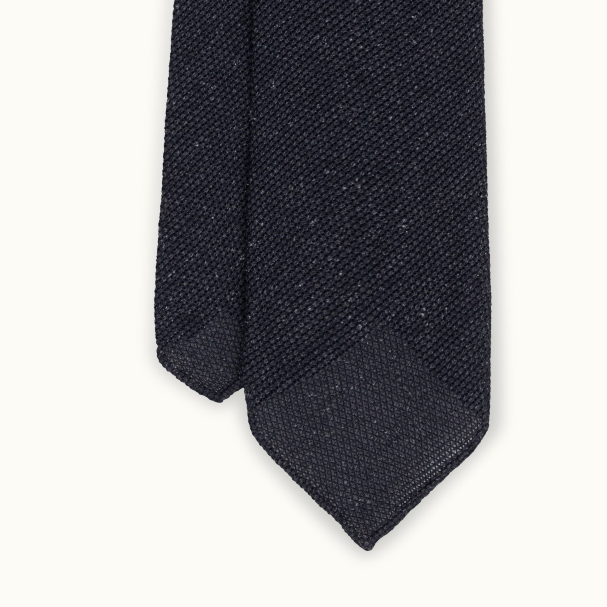 Grey Melange Wool-Silk Grenadine Tie