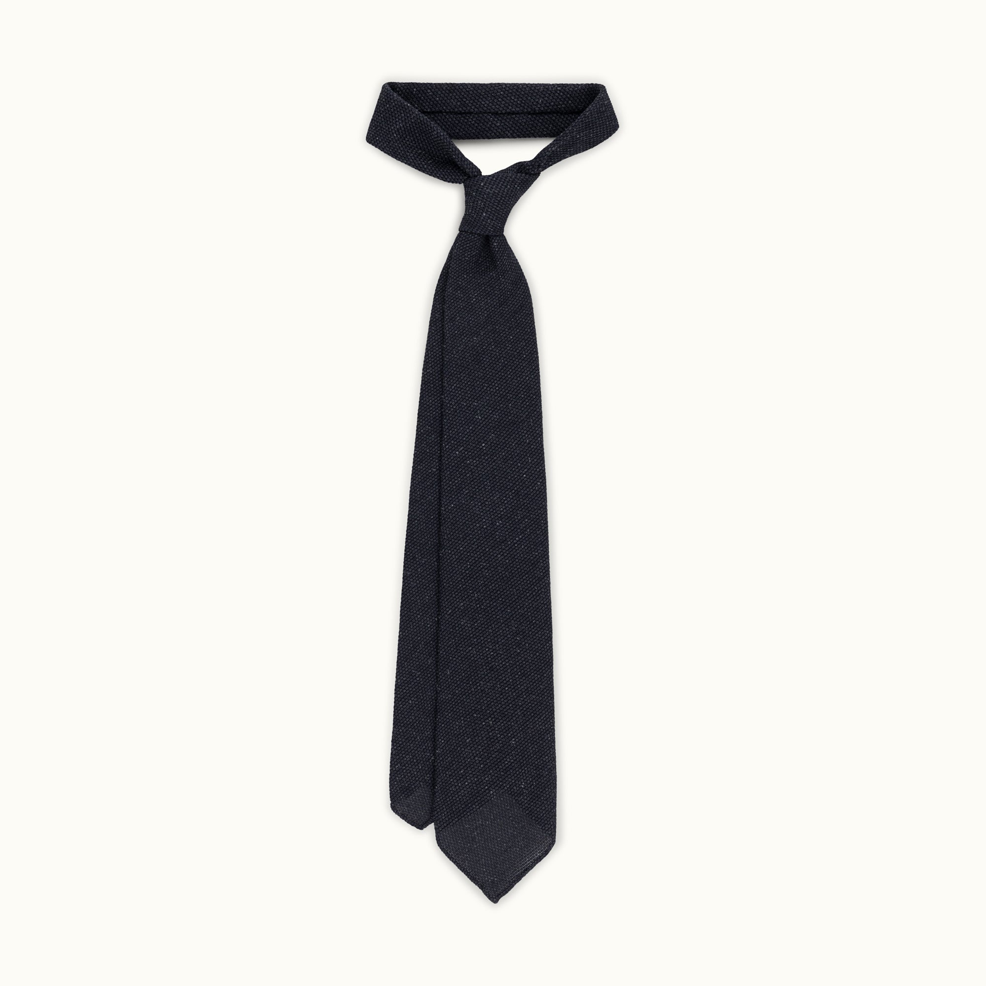 Grey Melange Wool-Silk Grenadine Tie