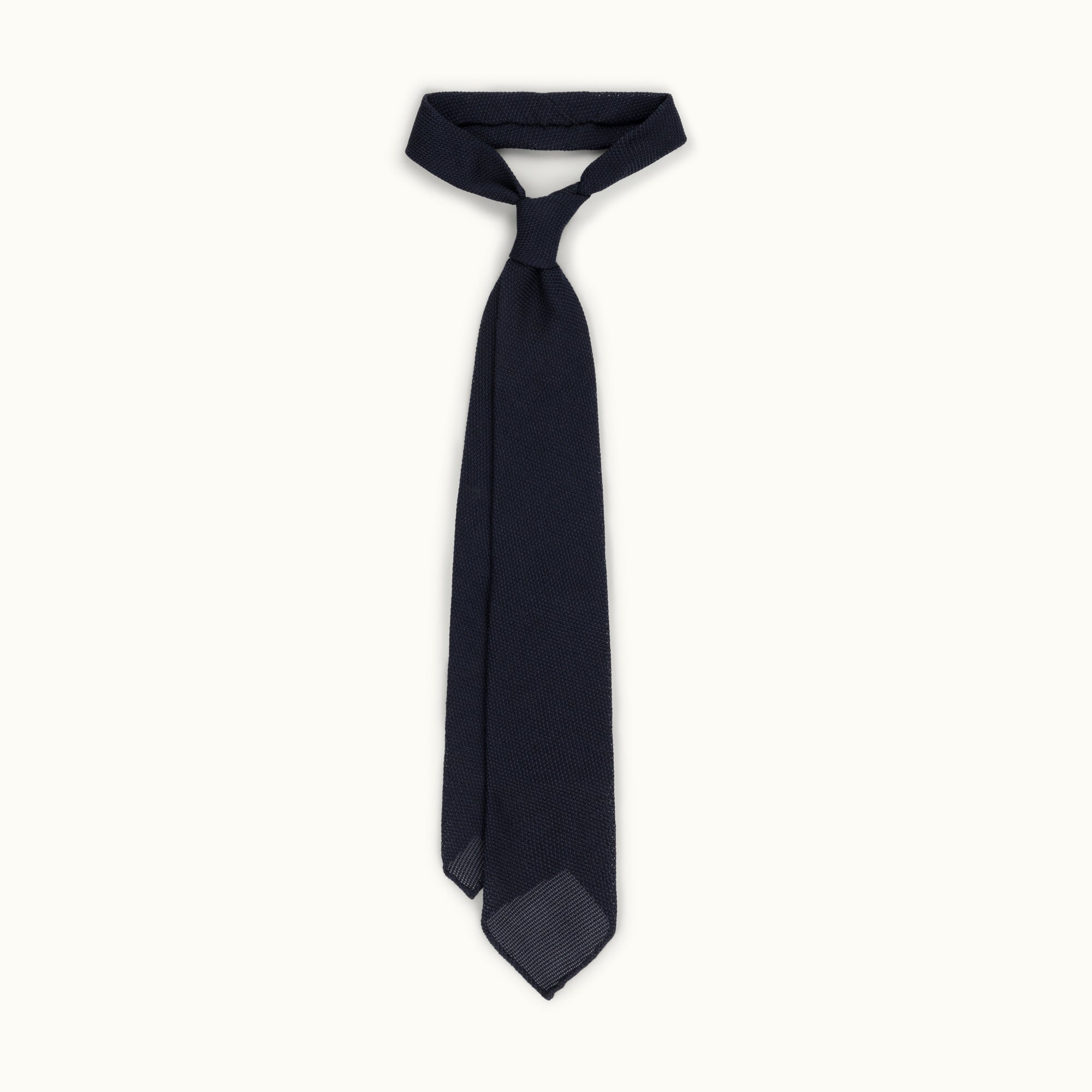 Navy Wool-Silk-Cashmere Grenadine Tie