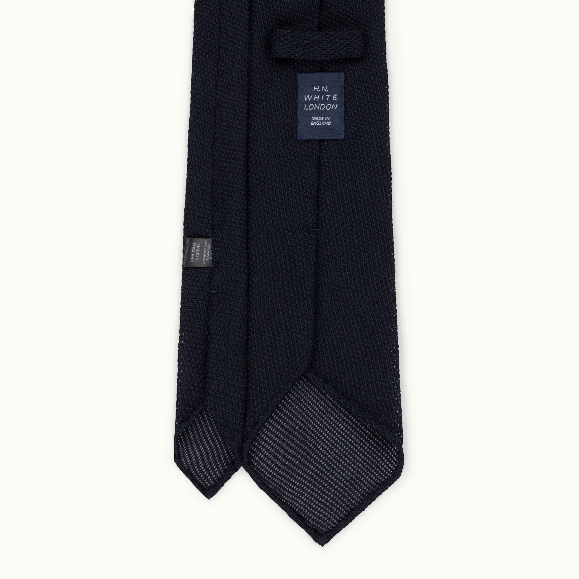 Navy Wool-Silk-Cashmere Grenadine Tie
