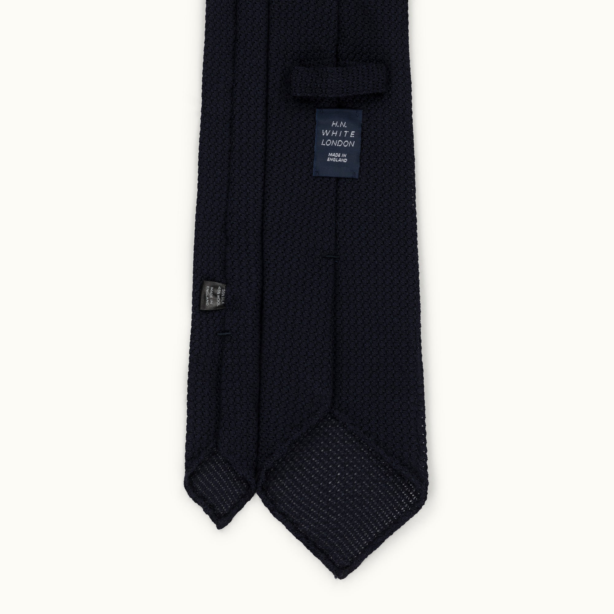 Navy Wool-Silk Grenadine Grossa Tie