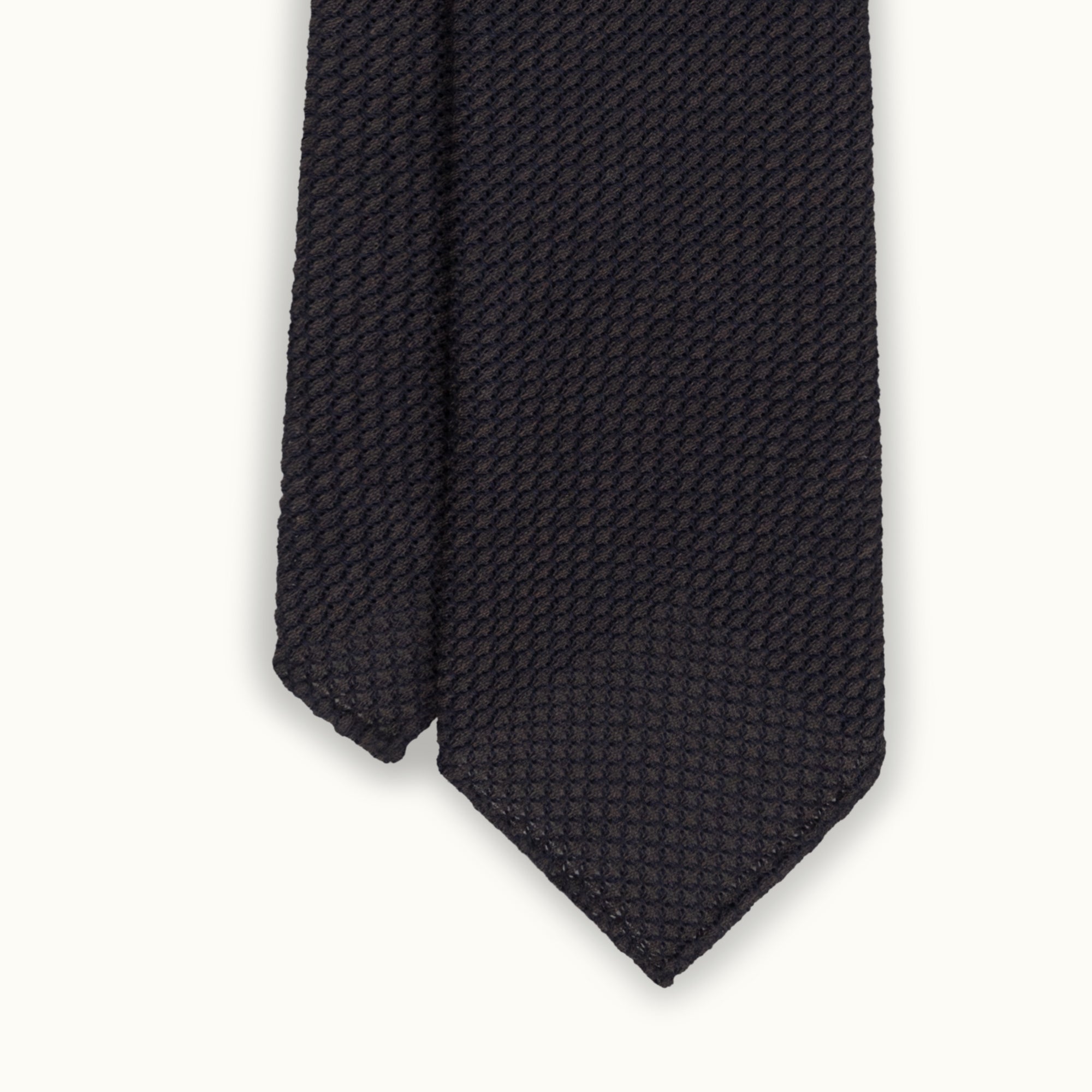 Brown Wool-Silk Grenadine Grossa Tie