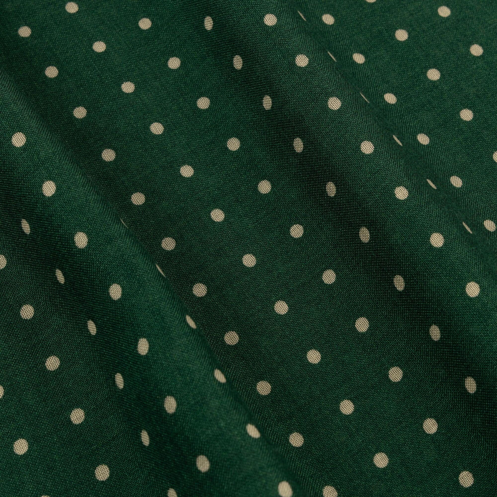 Dark Green Spotted Print Scarf