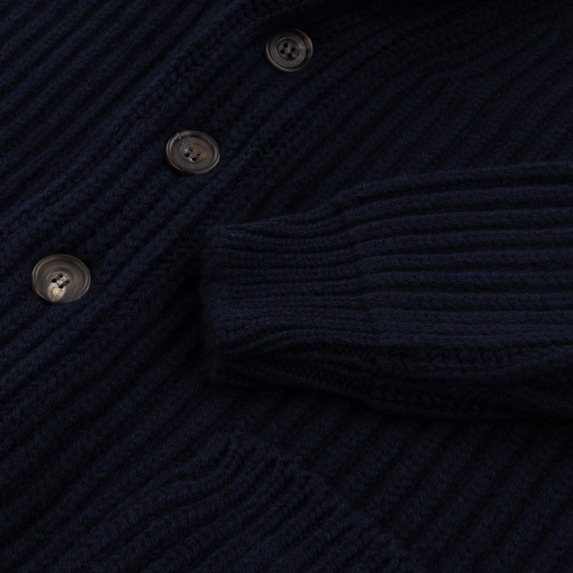 Navy Blue Lambswool Shawl Collar Cardigan