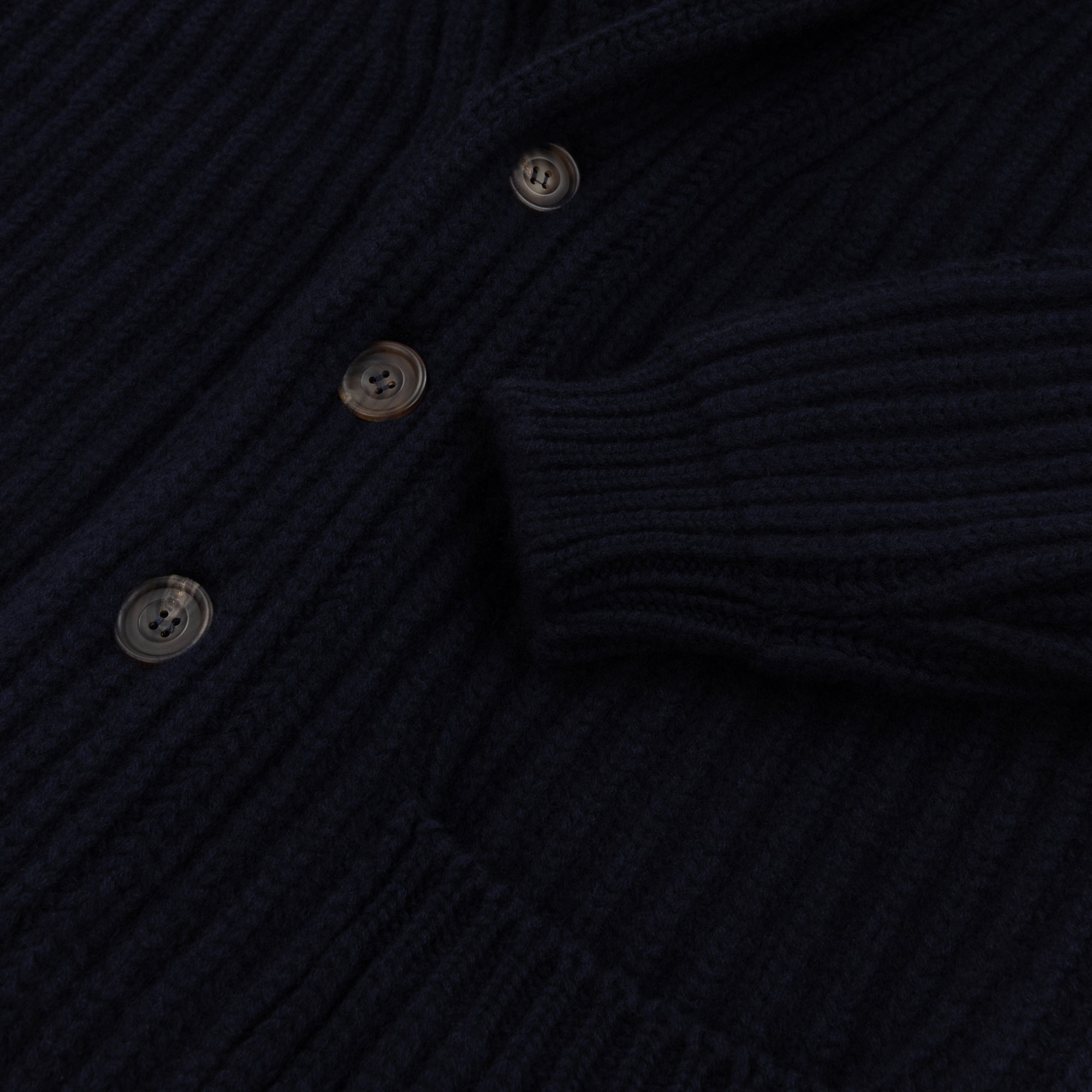 Navy Blue Cashmere Shawl Collar Cardigan