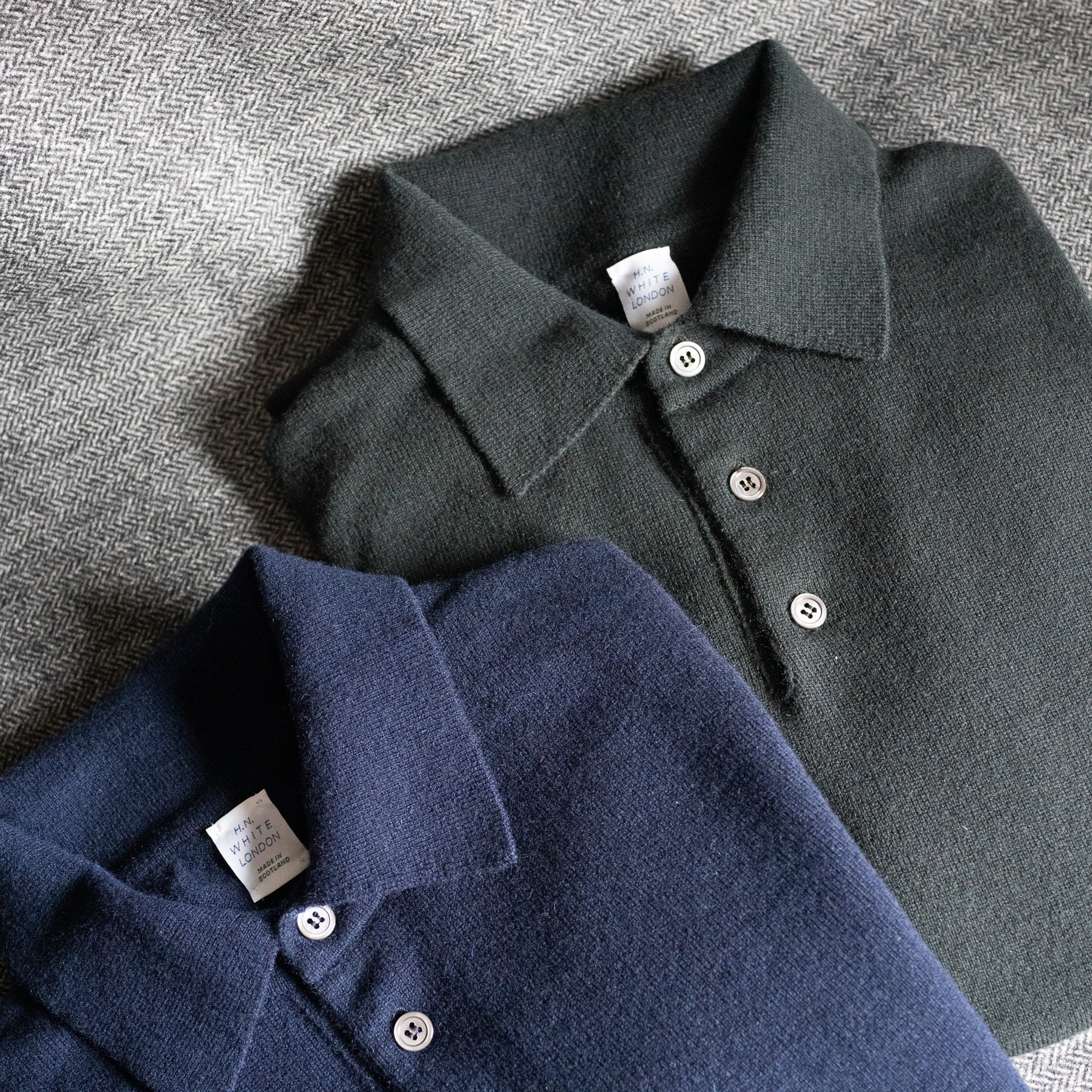 Dark Green Cashmere Knitted Polo