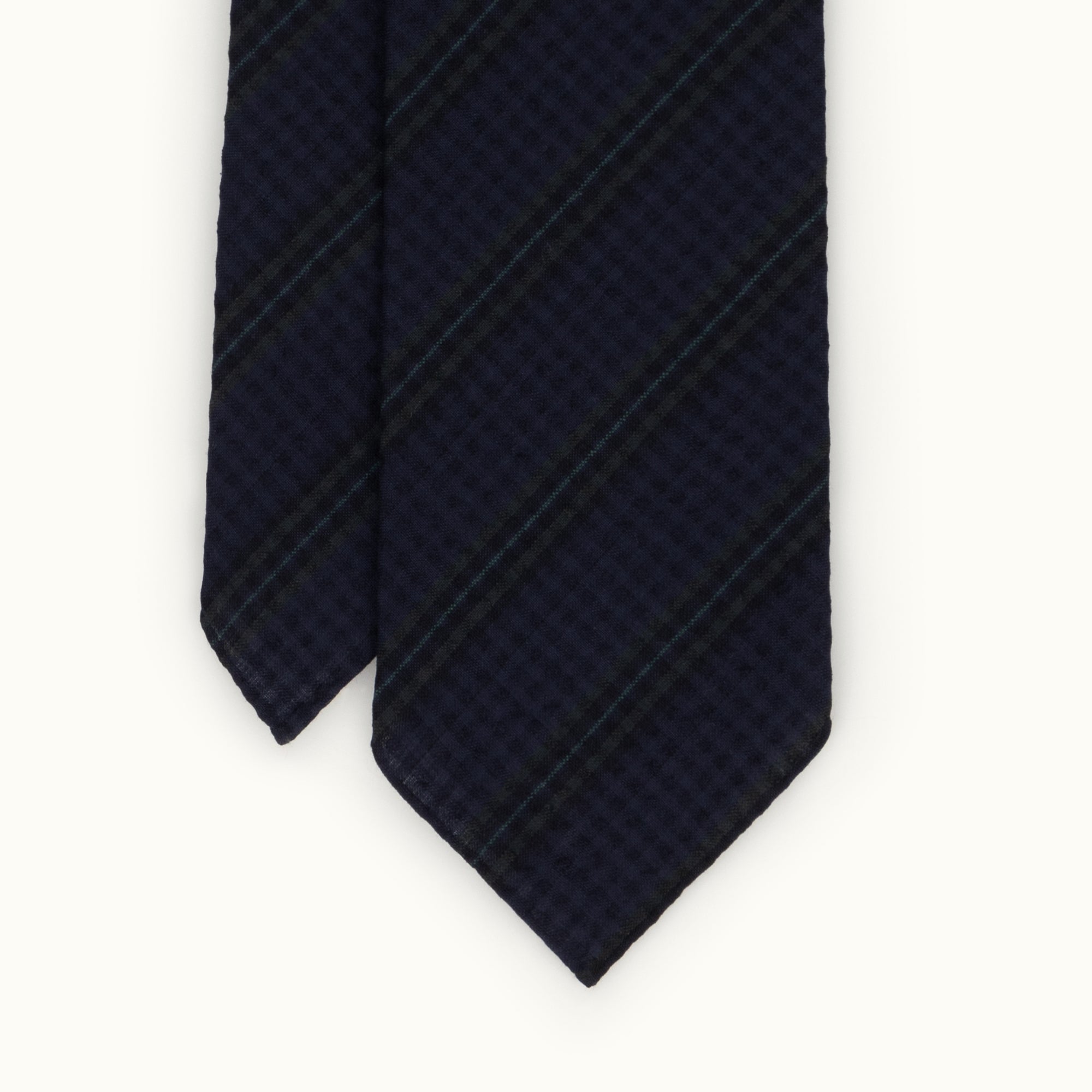Navy & Green Stripe Seersucker Tie